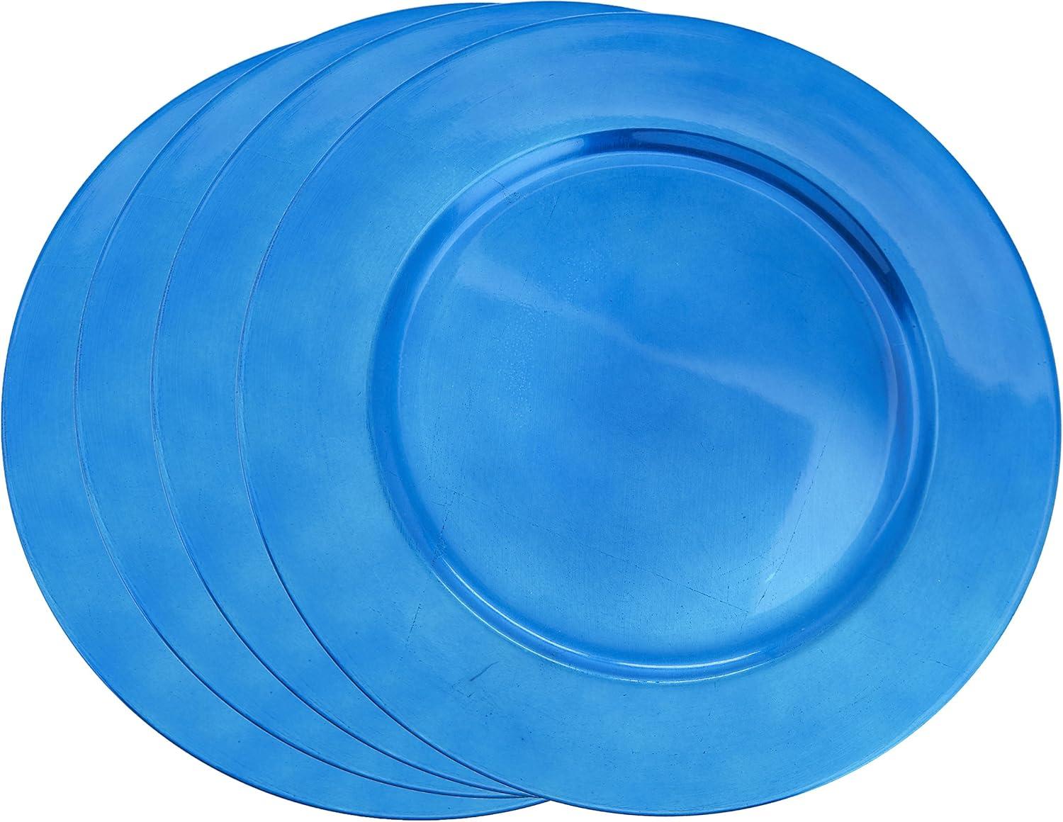 Saro Lifestyle Classic Solid Color Charger Plates, Cobalt Blue, 13" Round