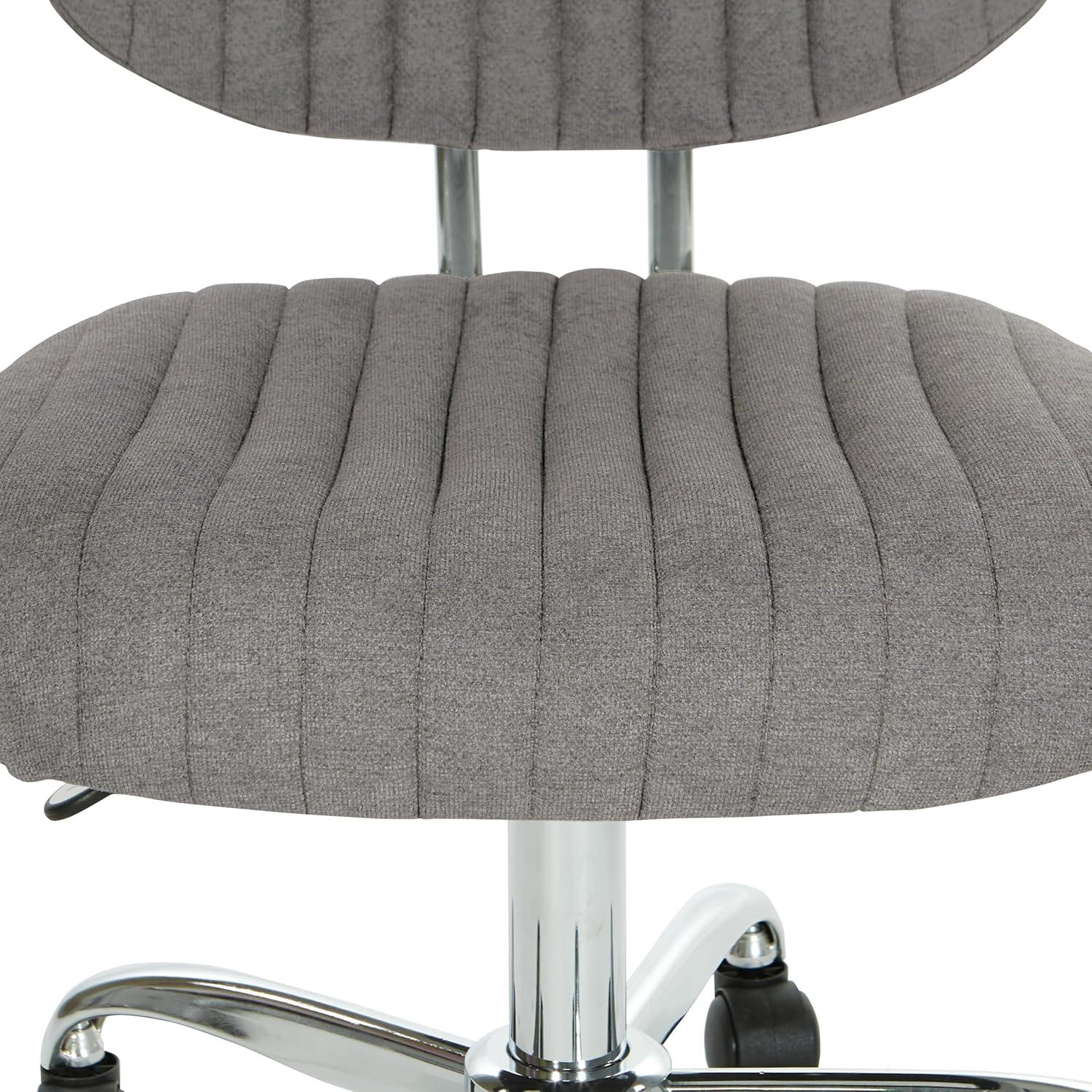 Sunnydale Office Chair in Fog Gray Fabric with Chrome Base