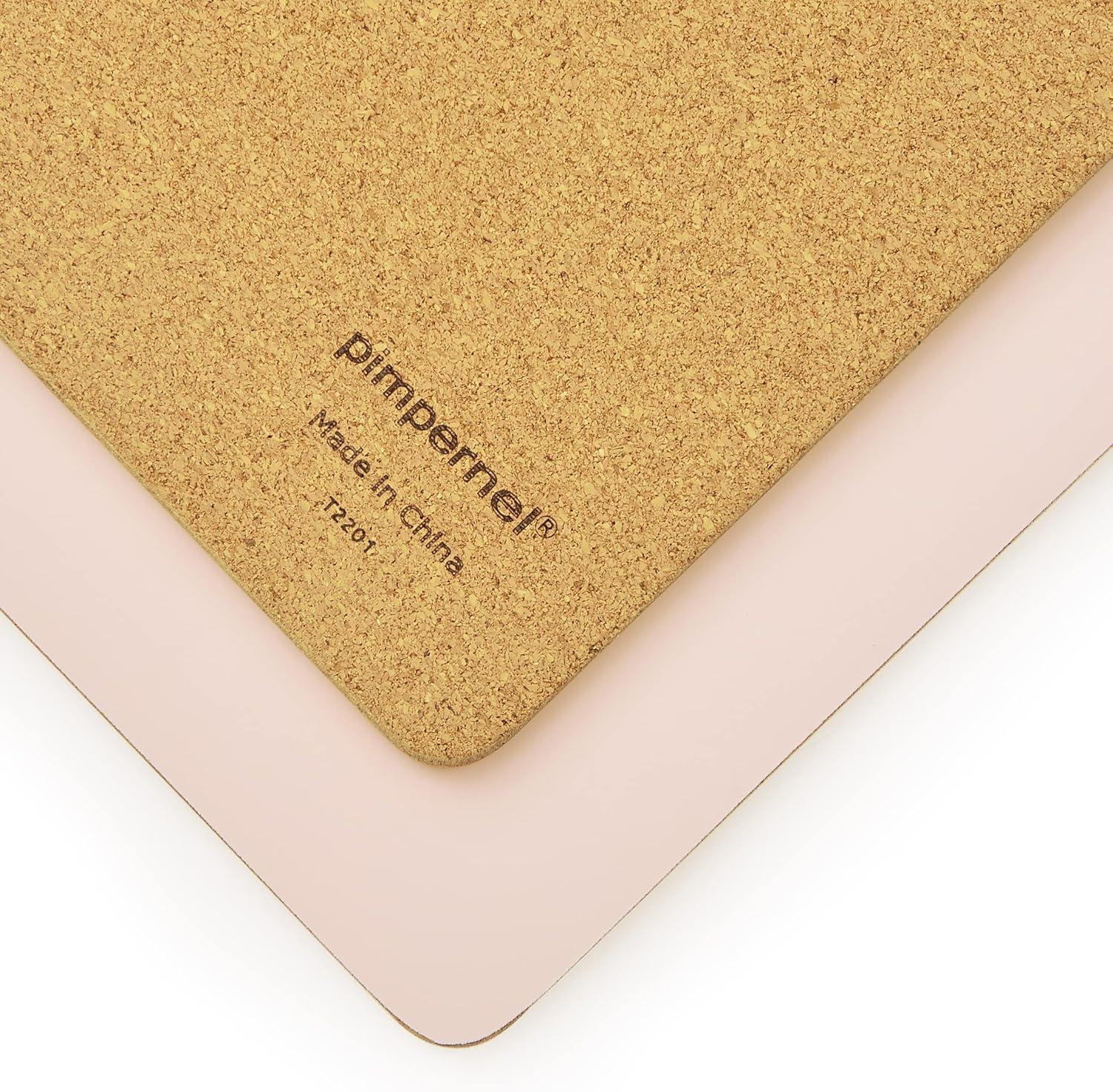 Pale Pink Cork Backed Large Placemats Set of 4