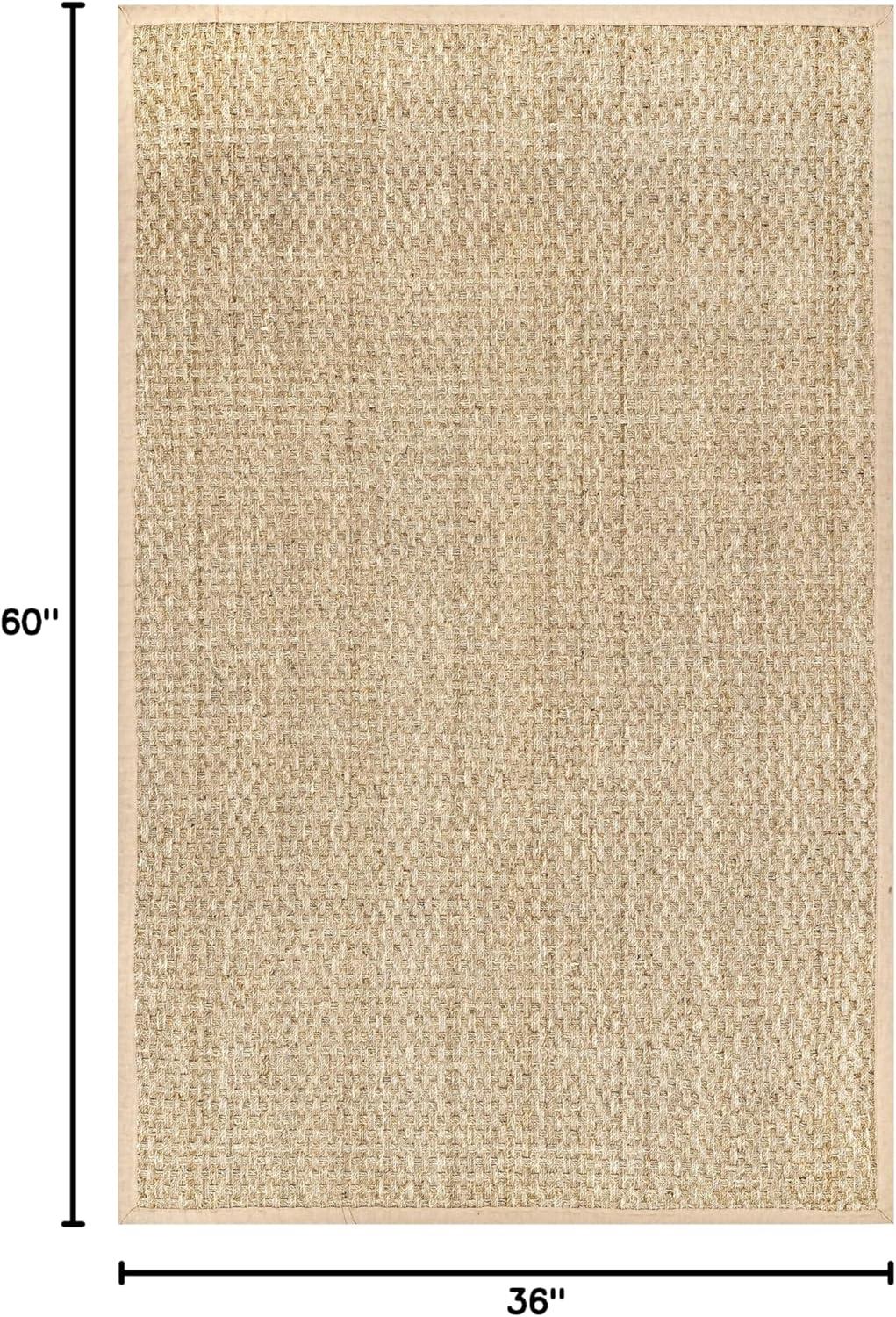 Nuloom Hesse Checker Weave Seagrass Indoor Area Rug, 3' x 5', Natural