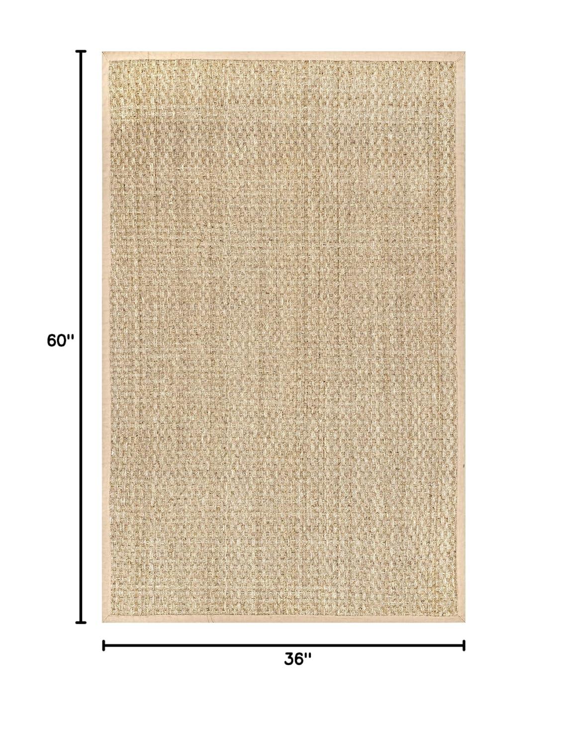 Nuloom Hesse Checker Weave Seagrass Indoor Area Rug, 3' x 5', Natural