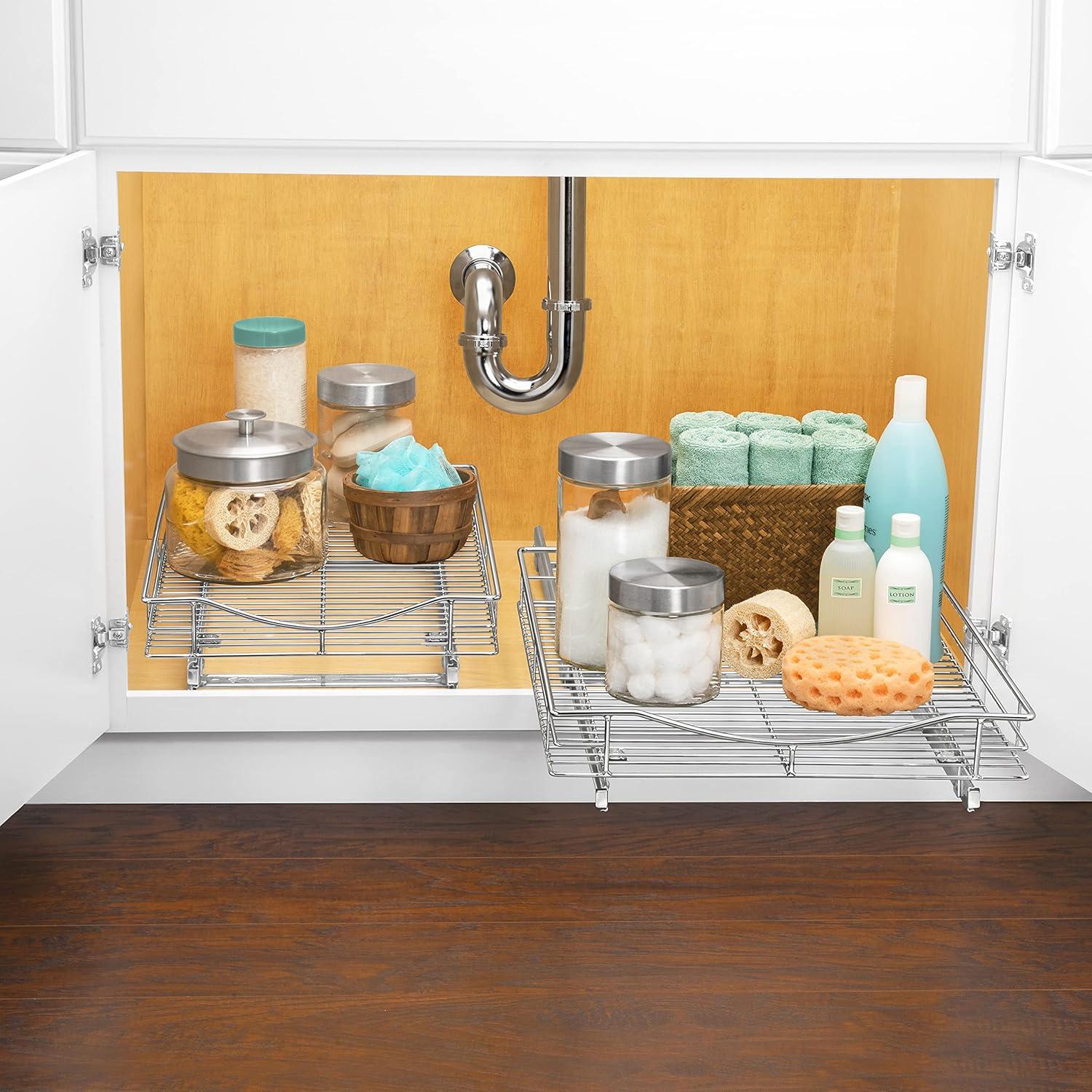 Lynk Professional 17" x 18" Slide Out Cabinet Organizer - Pull Out Under Cabinet Sliding Shelf: Under Sink Storage, Kitchen Organization