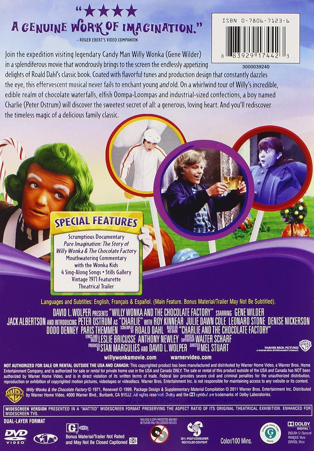 Willy Wonka and the Chocolate Factory DVD