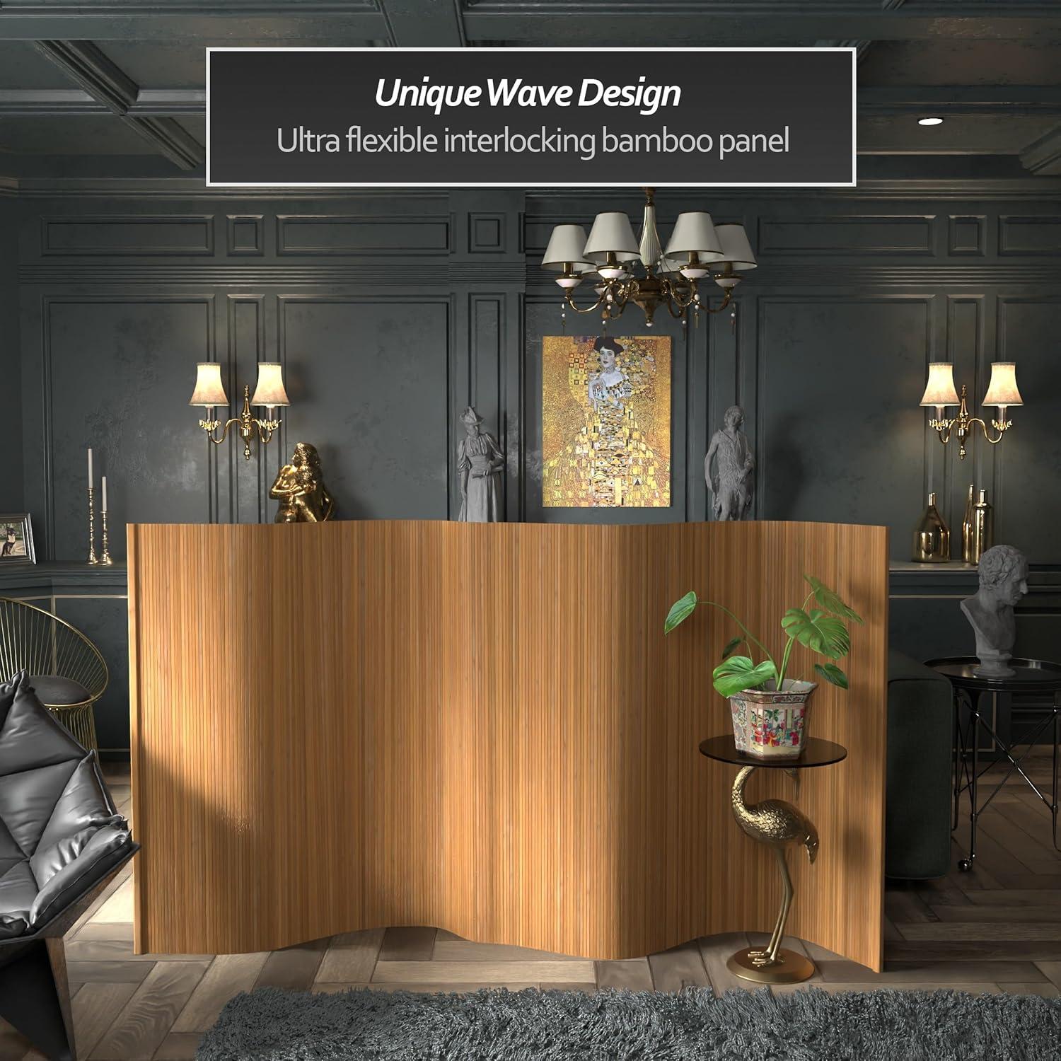 4 ft. Short Bamboo Wave Screen - Natural