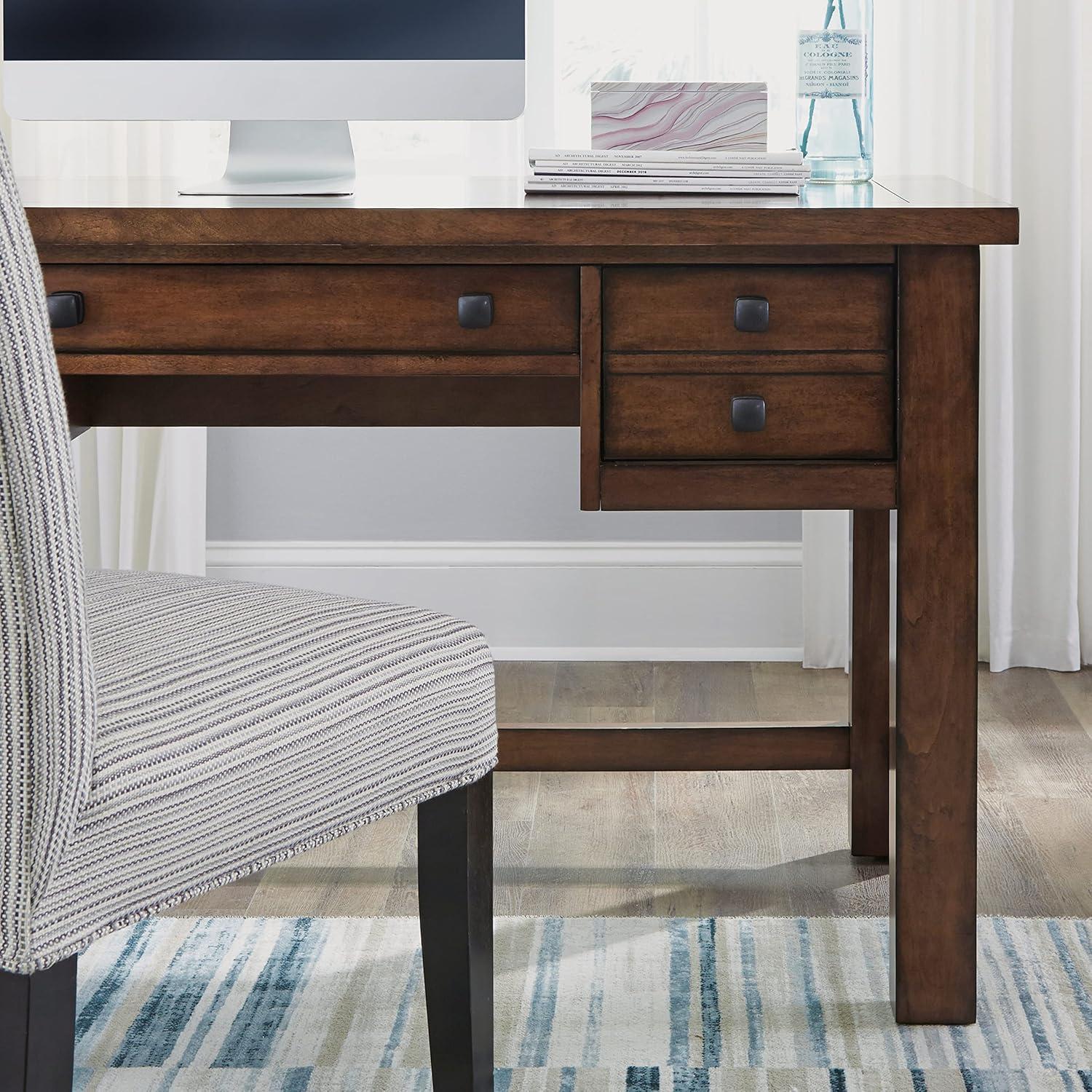 Tahoe Executive Writing Desk - Aged Maple - Home Styles: Mid-Century Modern, Hardwood Frame, Drawer Storage