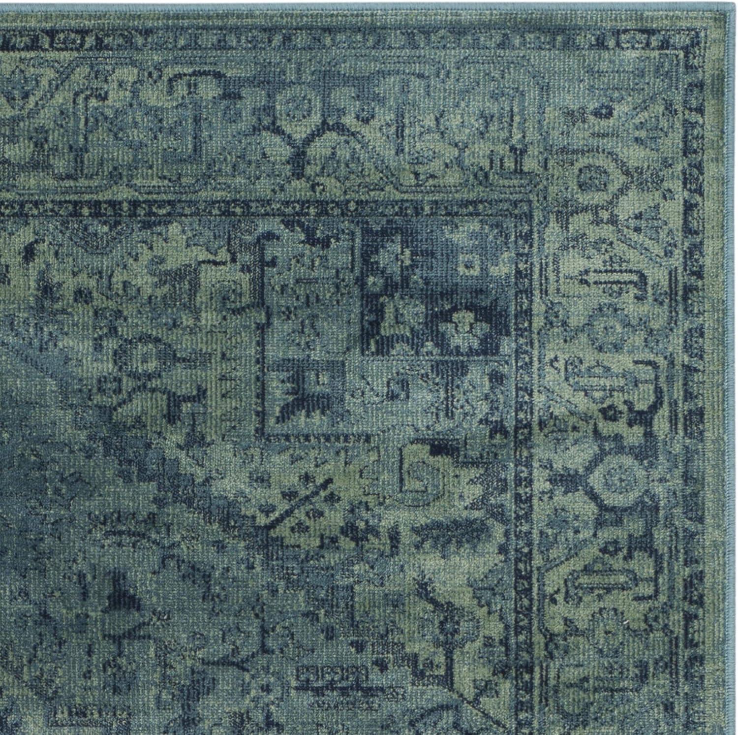 Vintage VTG114 Power Loomed Indoor Skid-Resistant Area Rug - Turquoise - 5'3"x7'6" - Safavieh