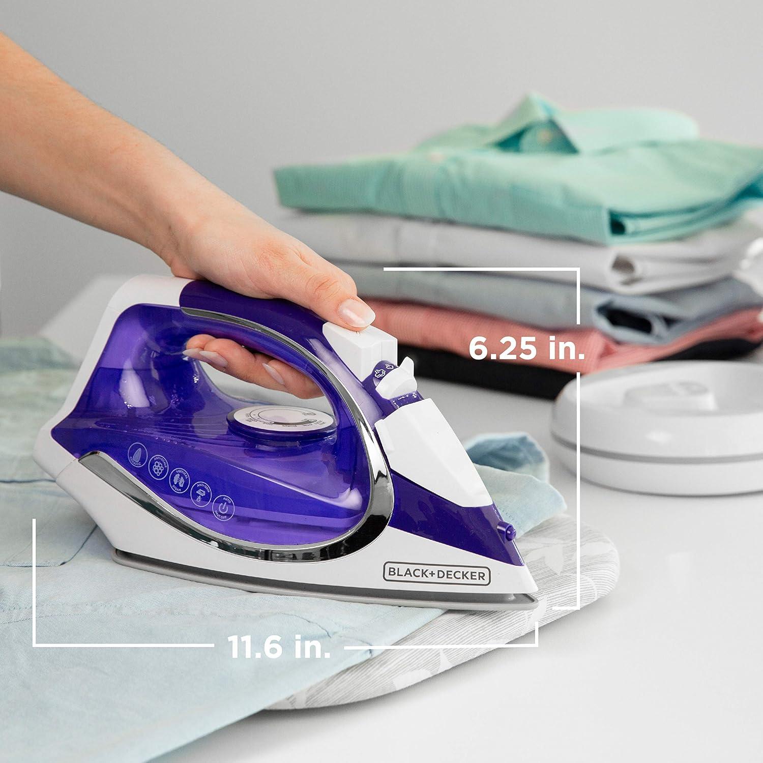 Purple and White Cordless Ceramic Soleplate Iron