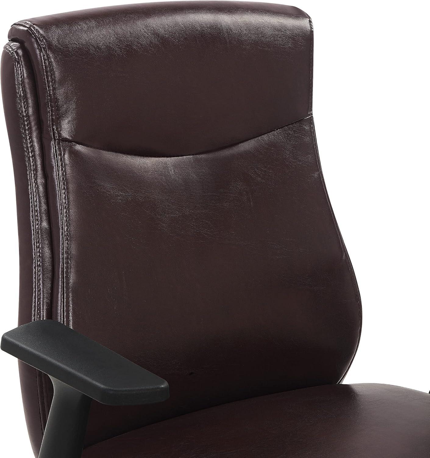 Mid-Back Managers Office Chair with Flip Up Arms in Chocolate Faux Leather