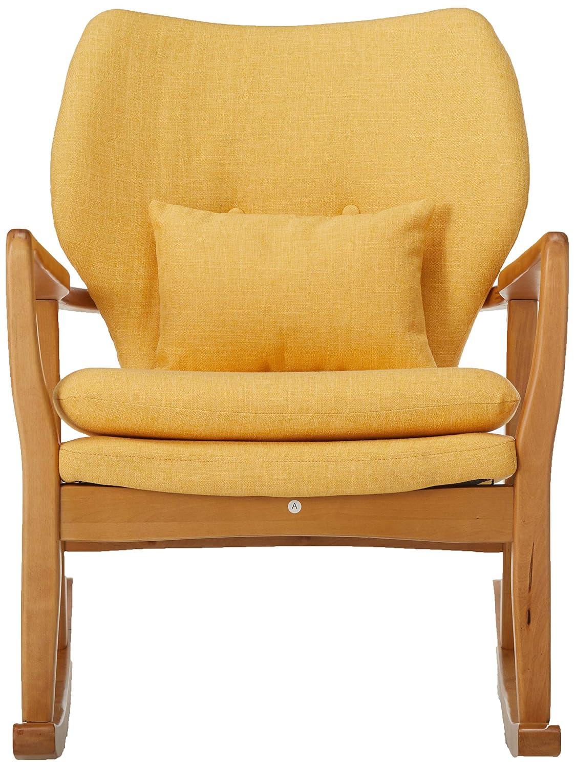 Christopher Knight Home Benny Mid Century Modern Fabric Rocking Chair Muted Yellow: Upholstered Indoor Rocker, Plywood Frame