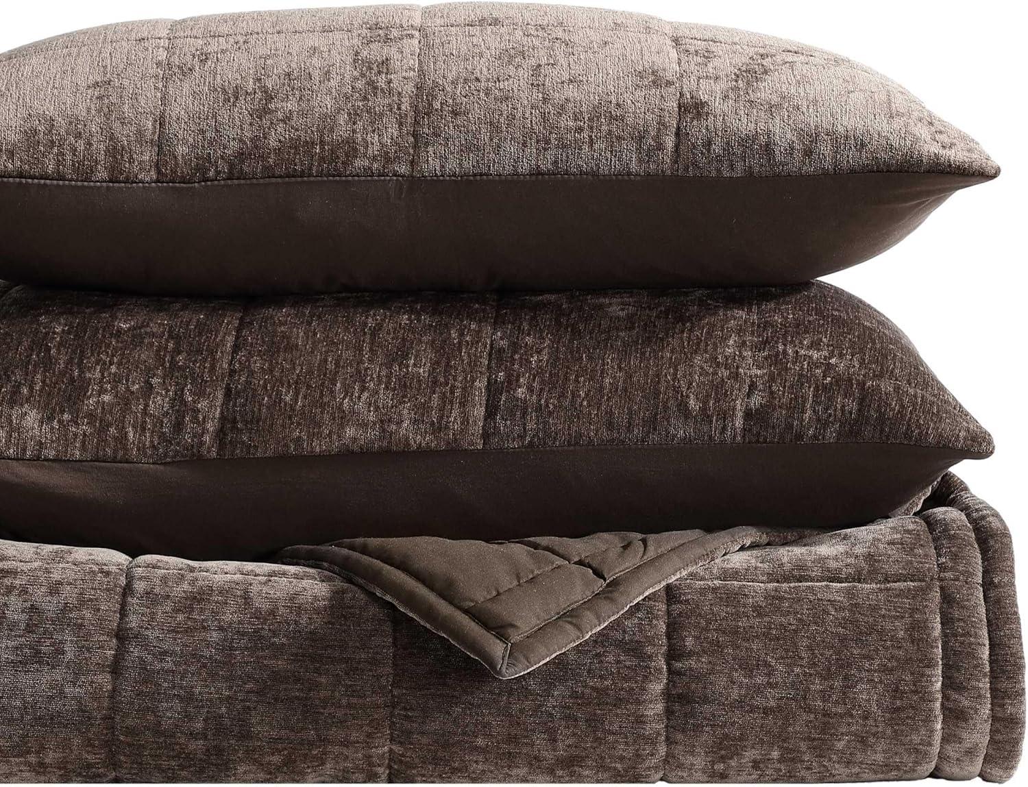 Vera Wang Vera Wang Chenille Box Solid Reversible Quilt Set