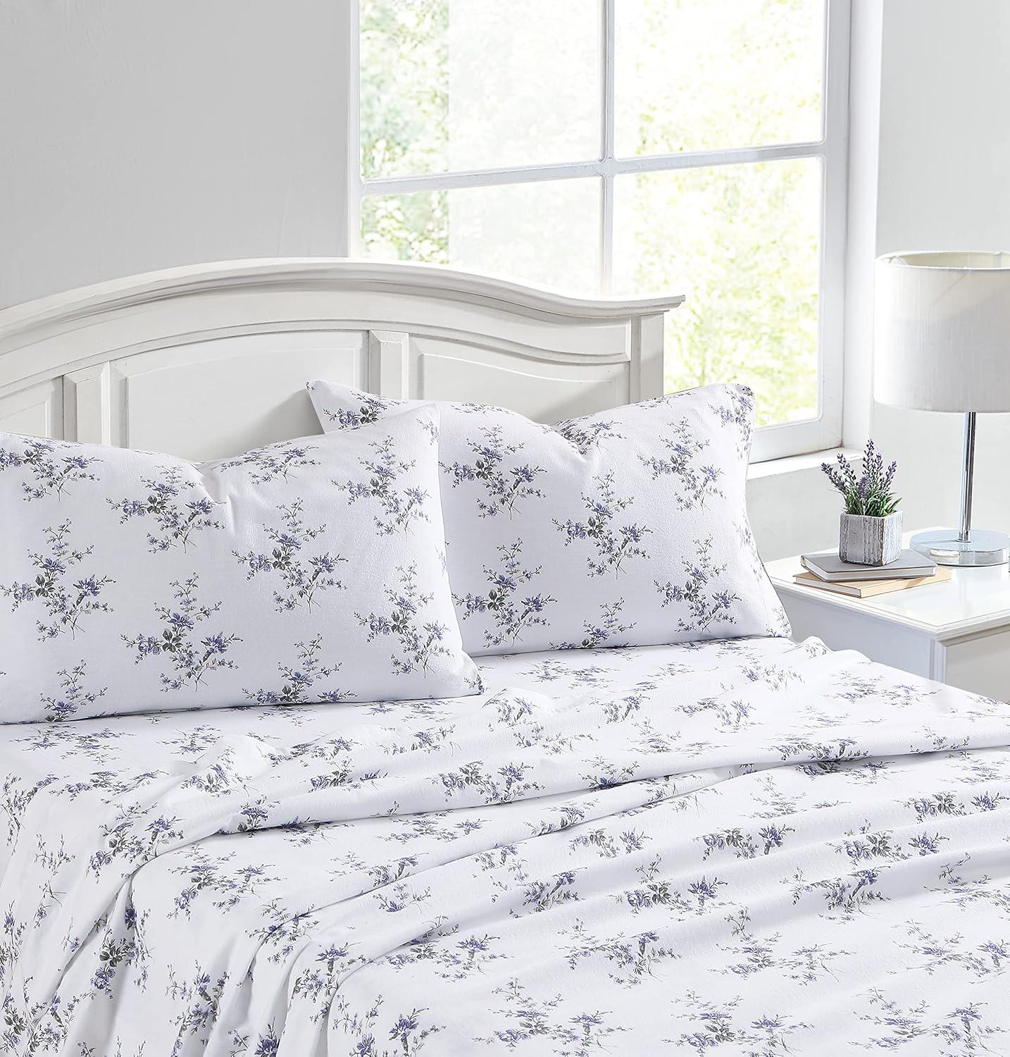 Jessika Floral Cotton Flannel Full Sheet Set