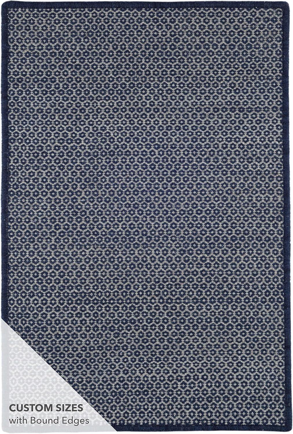 Honeycomb Indigo/Grey Handwoven Wool Rug