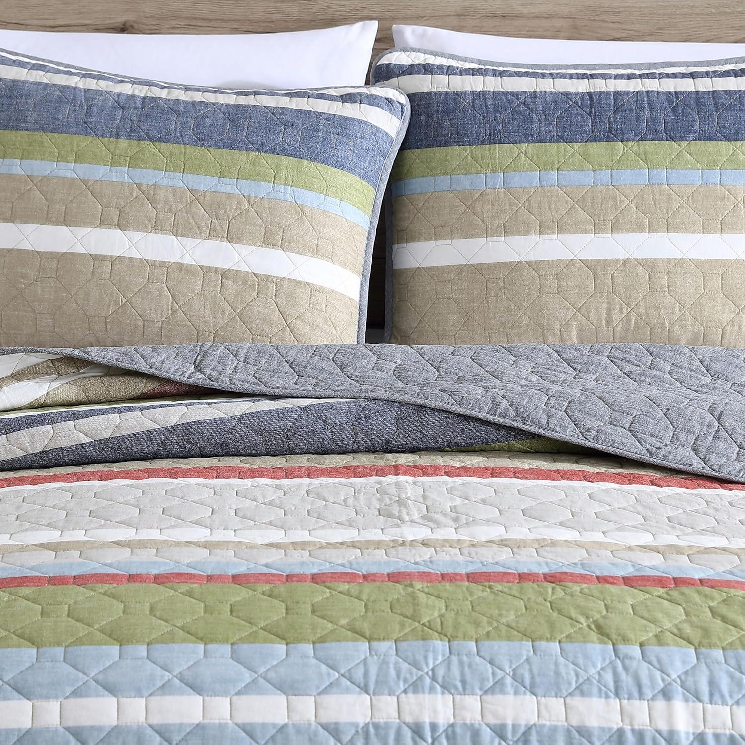 Gray Stripe Salmon Ladder Quilt Set - Eddie Bauer®