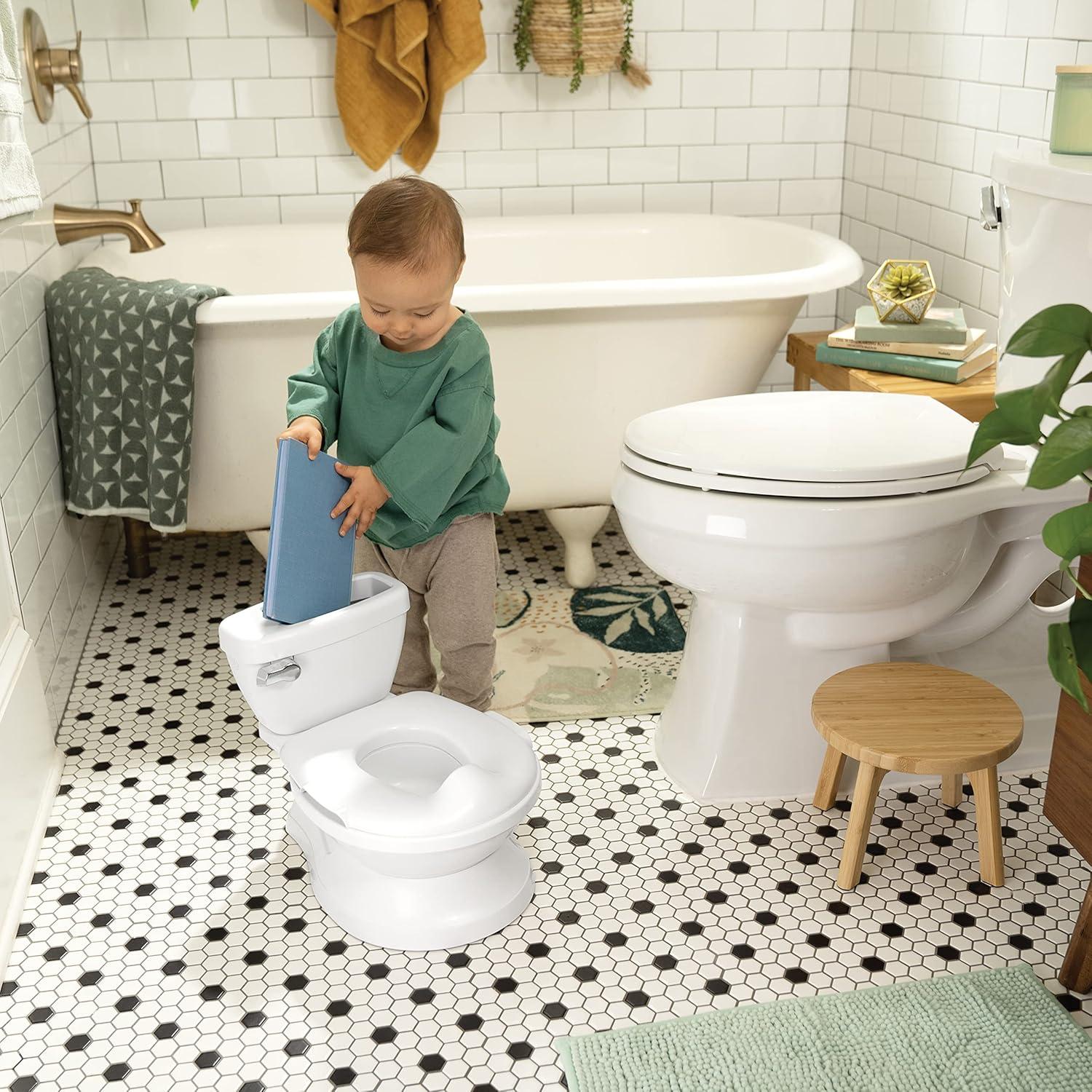 White Toddler Potty Training Chair with Flushing Sound