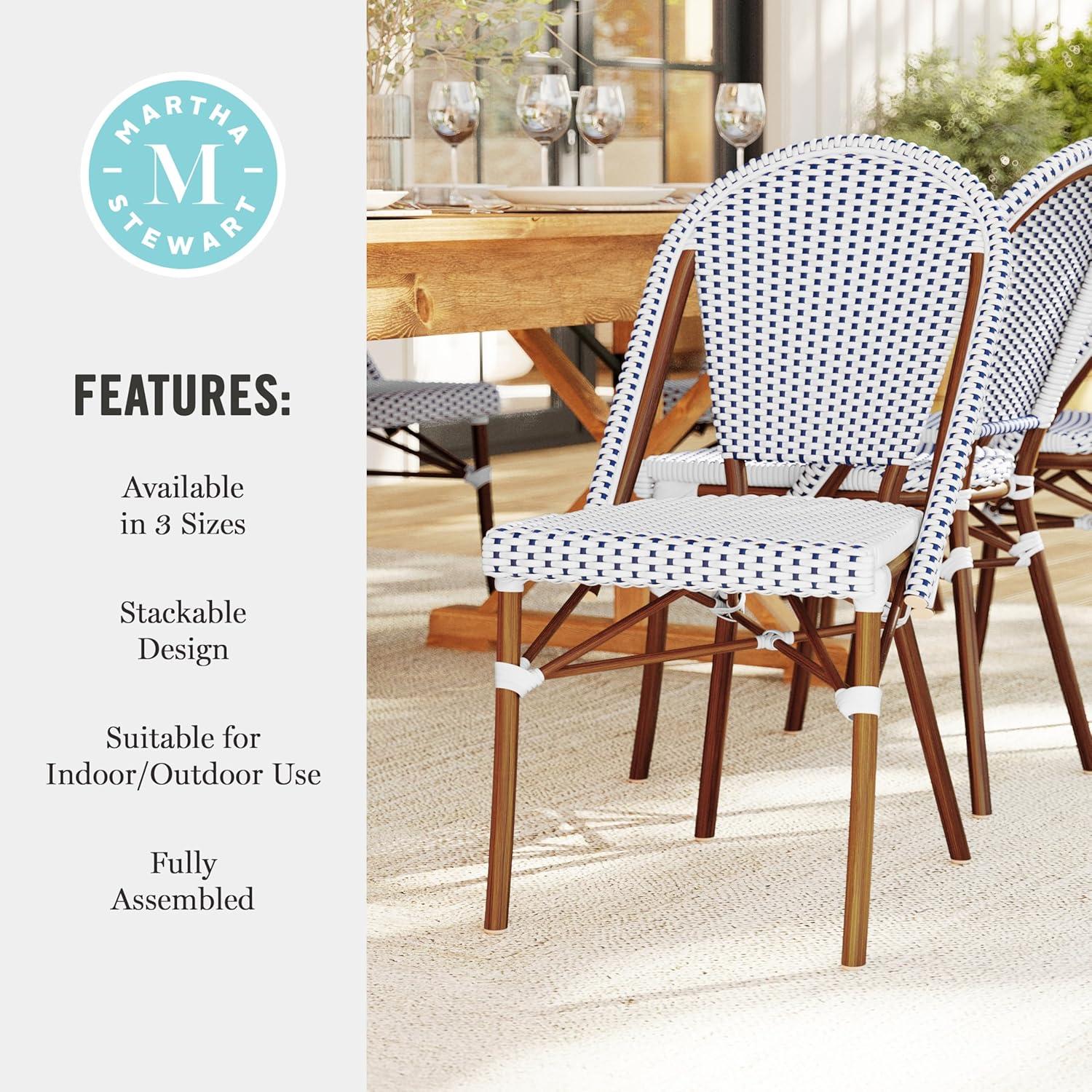 Martha Stewart Martha Stewart Lily Pond All-Weather Stackable Patio Bistro Dining Chairs (Set of 2)