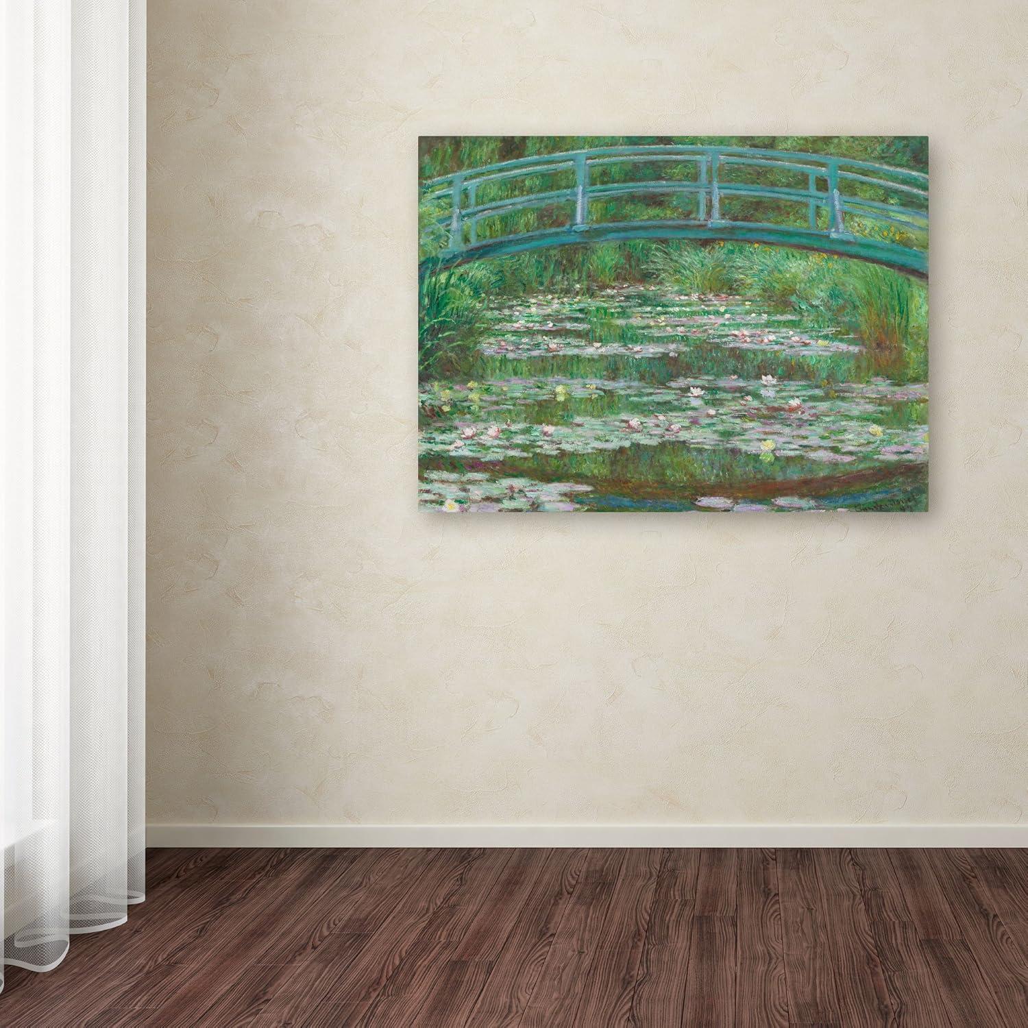 Vault W Artwork "The Japanese Footbridge 1899" by Claude Monet Painting Print on Wrapped Canvas