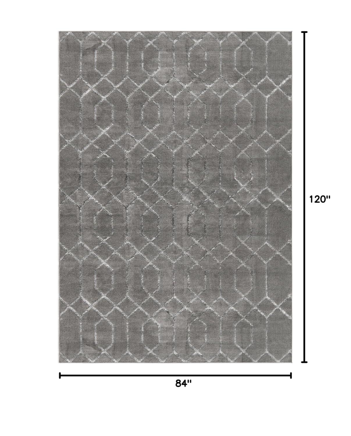 Marilyn Monroe Glam Geometric Gray Silver Area Rug