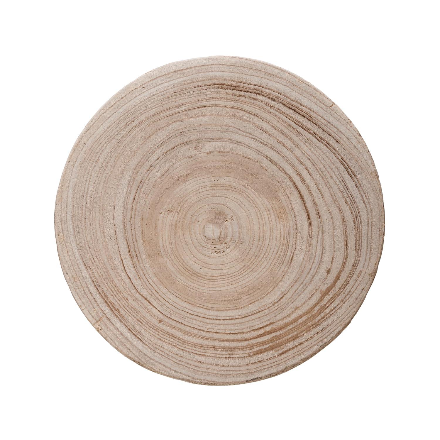 Storied Home Acacia Wood Metal Martini Accent Table with Marble Top Natural: Elegant Round Side Table, No Assembly Required