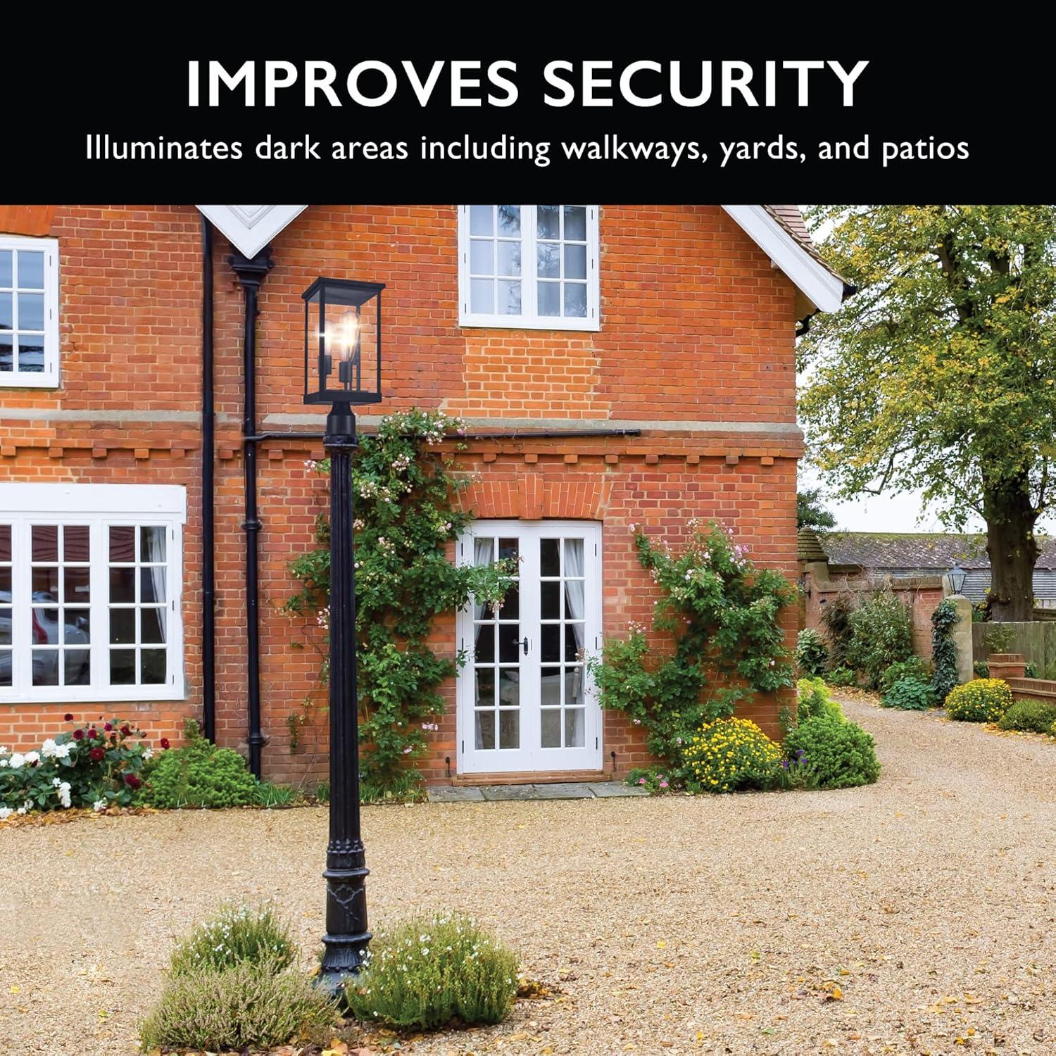 Design House 589200-BLK Mayfield Outdoor Post Top Light with Clear Glass Modern for Porch Entryway Patio, Black