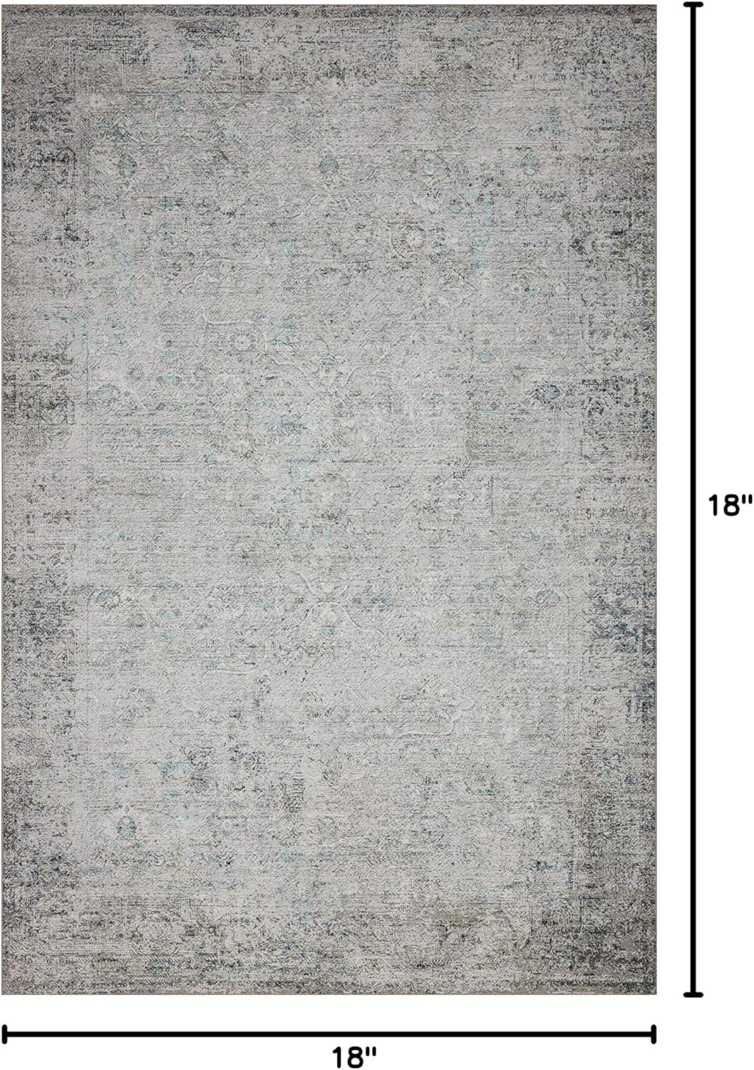 Loloi II Drift DRI-05 Ivory / Silver Abstract Area Rug 18" x 18" Sample