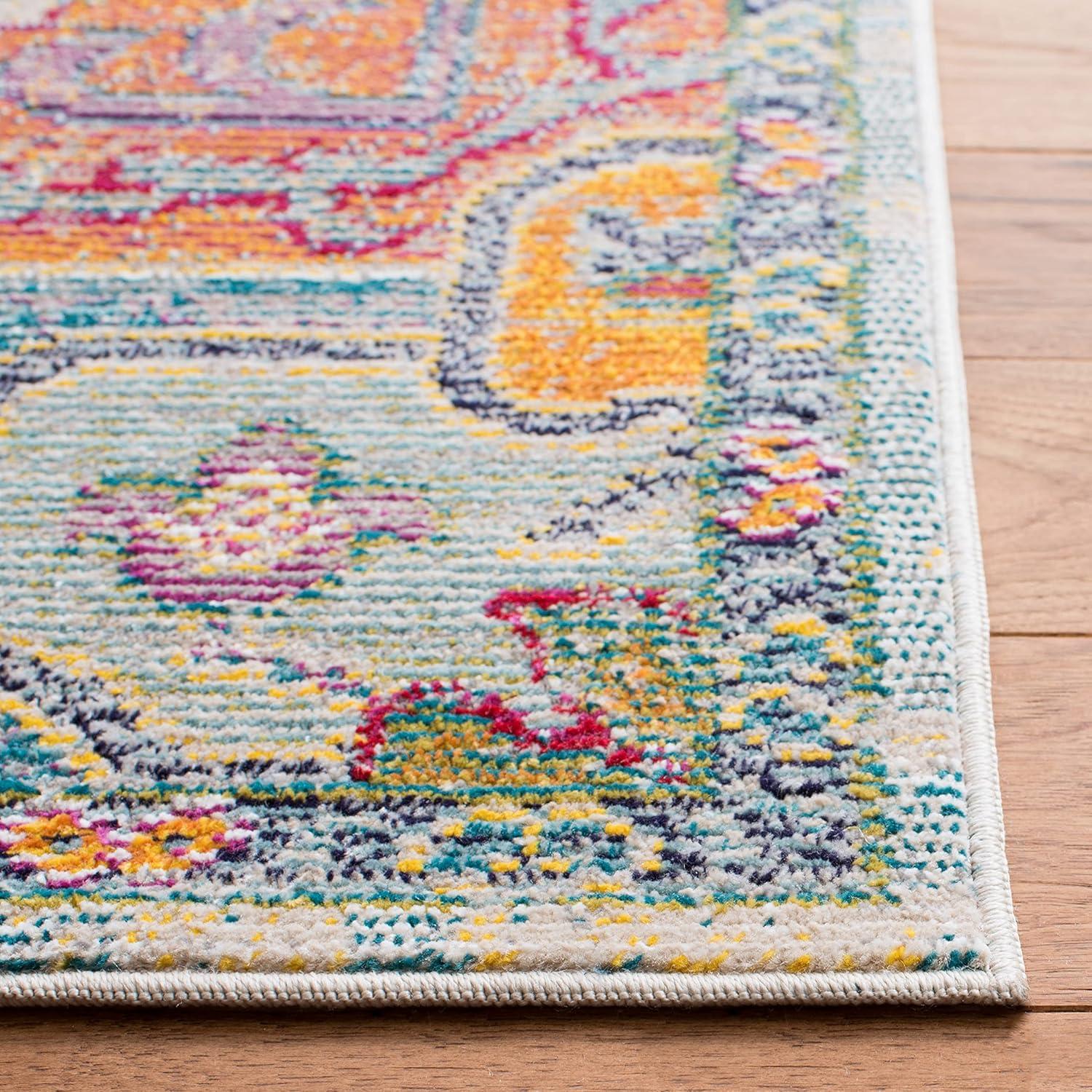 Crystal CRS501 Loomed Indoor Area Rug - Light Blue/Fuchsia - 5'x8' - Safavieh