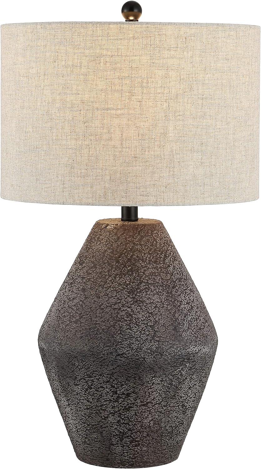 Ersta Angled Gourd Silhouette Table Lamp in Earthy Brown with Oatmeal Shade