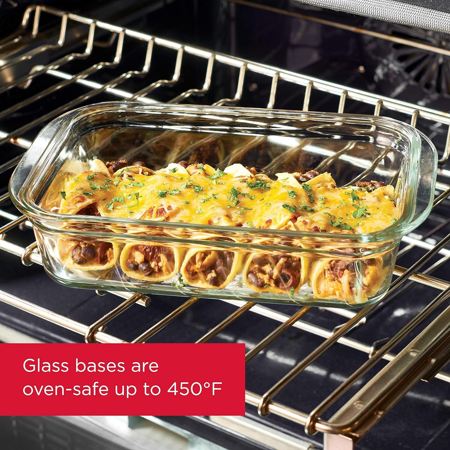 Clear Glass Meal Prep Storage Containers Set with Latching Lids