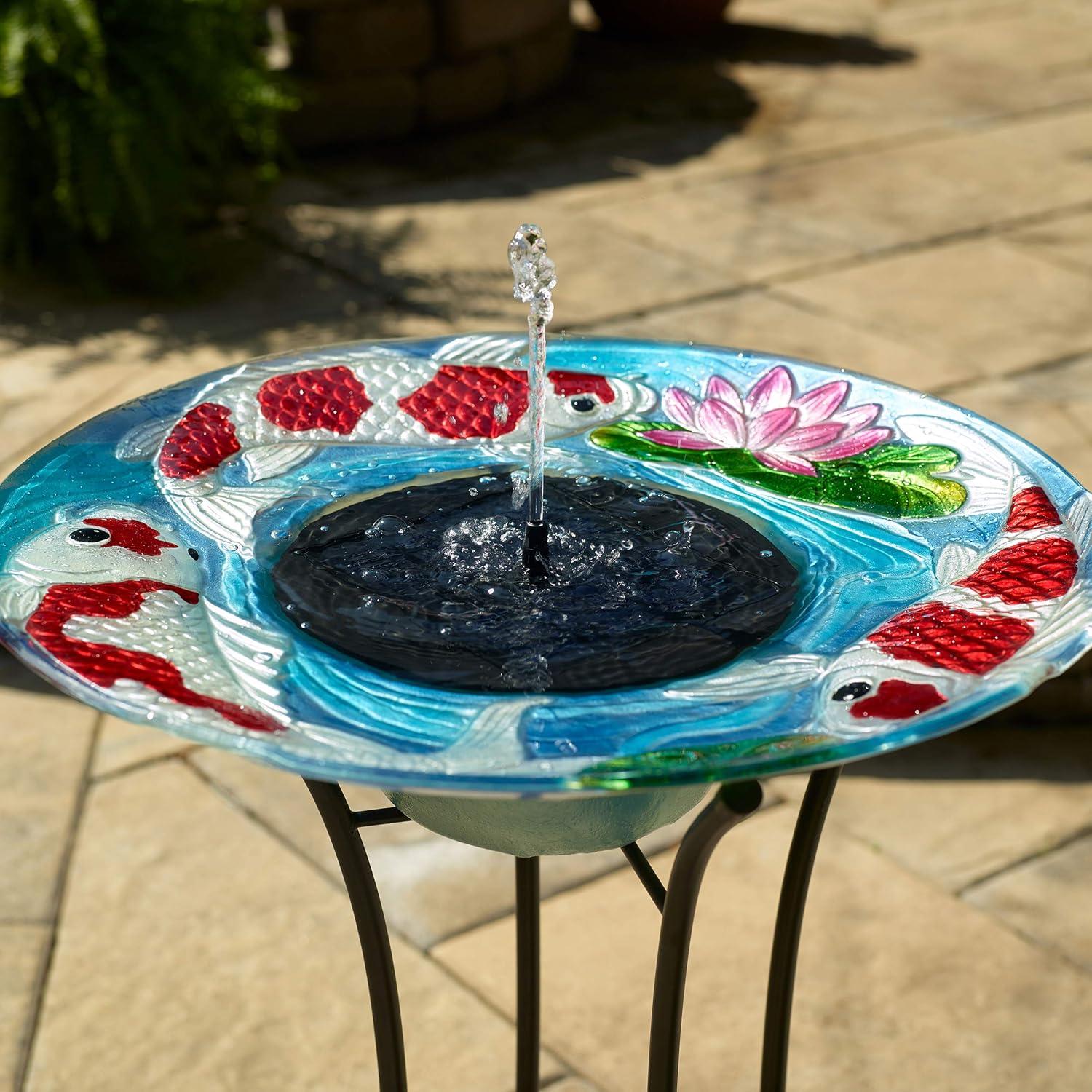 Smart Solar 25.2" Bell Flower Solar Bird Bath
