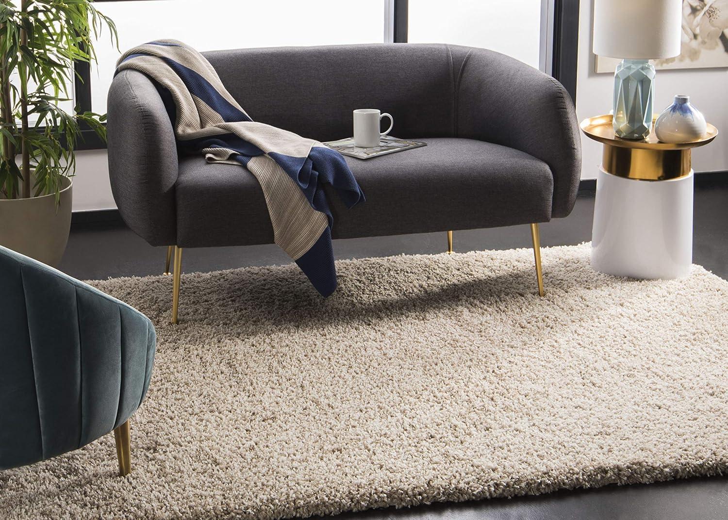 California Shag SG151 Power Loomed Indoor Area Rug - Beige - 5'3"x7'6" - Safavieh