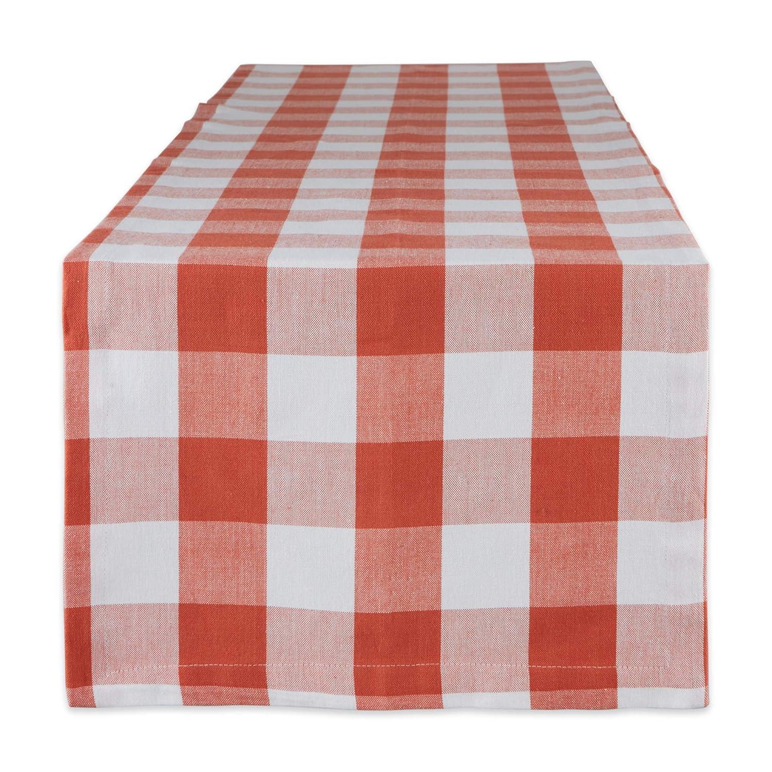 DII 14" x 108" Traditional Cotton Table Runner in Red and White Finish