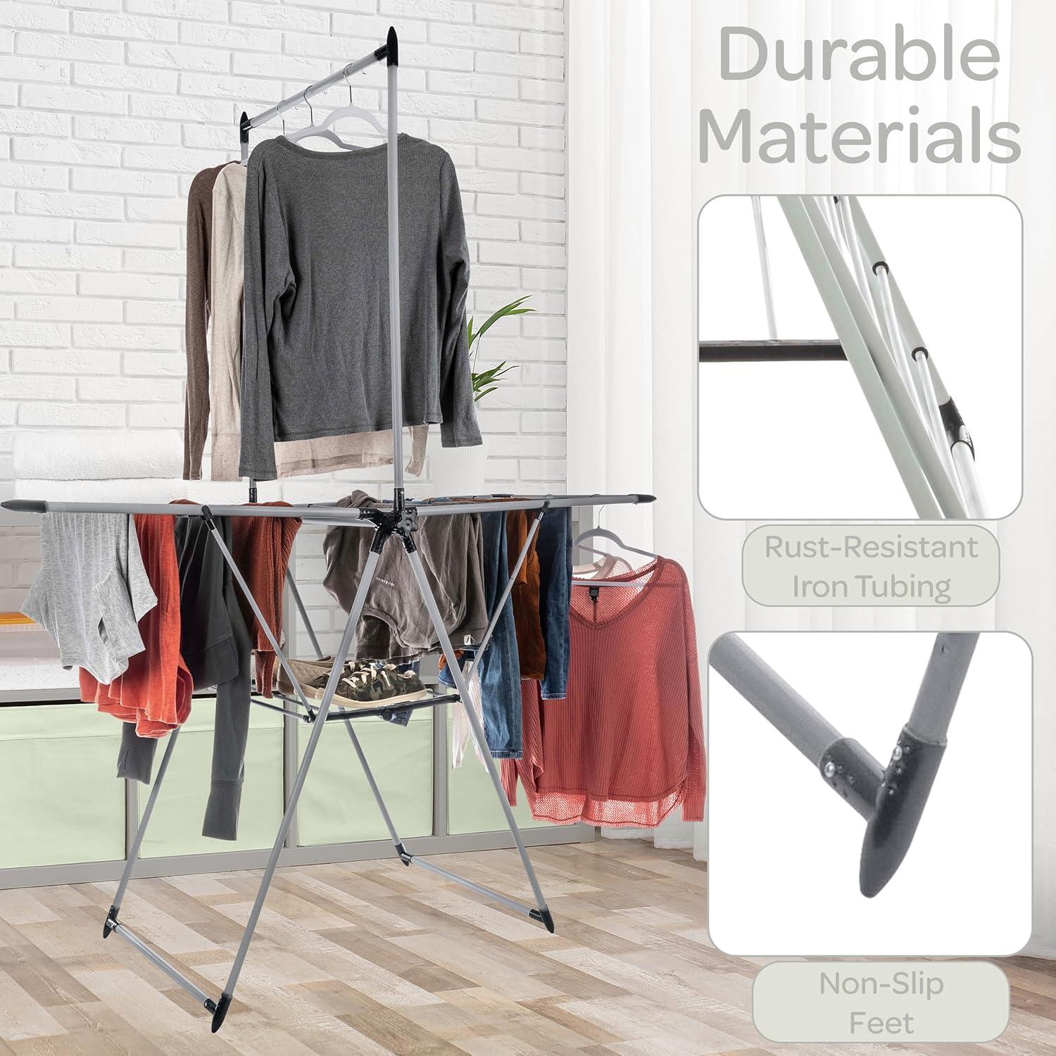 Home-Complete Clothes Drying Rack with 24 Rails