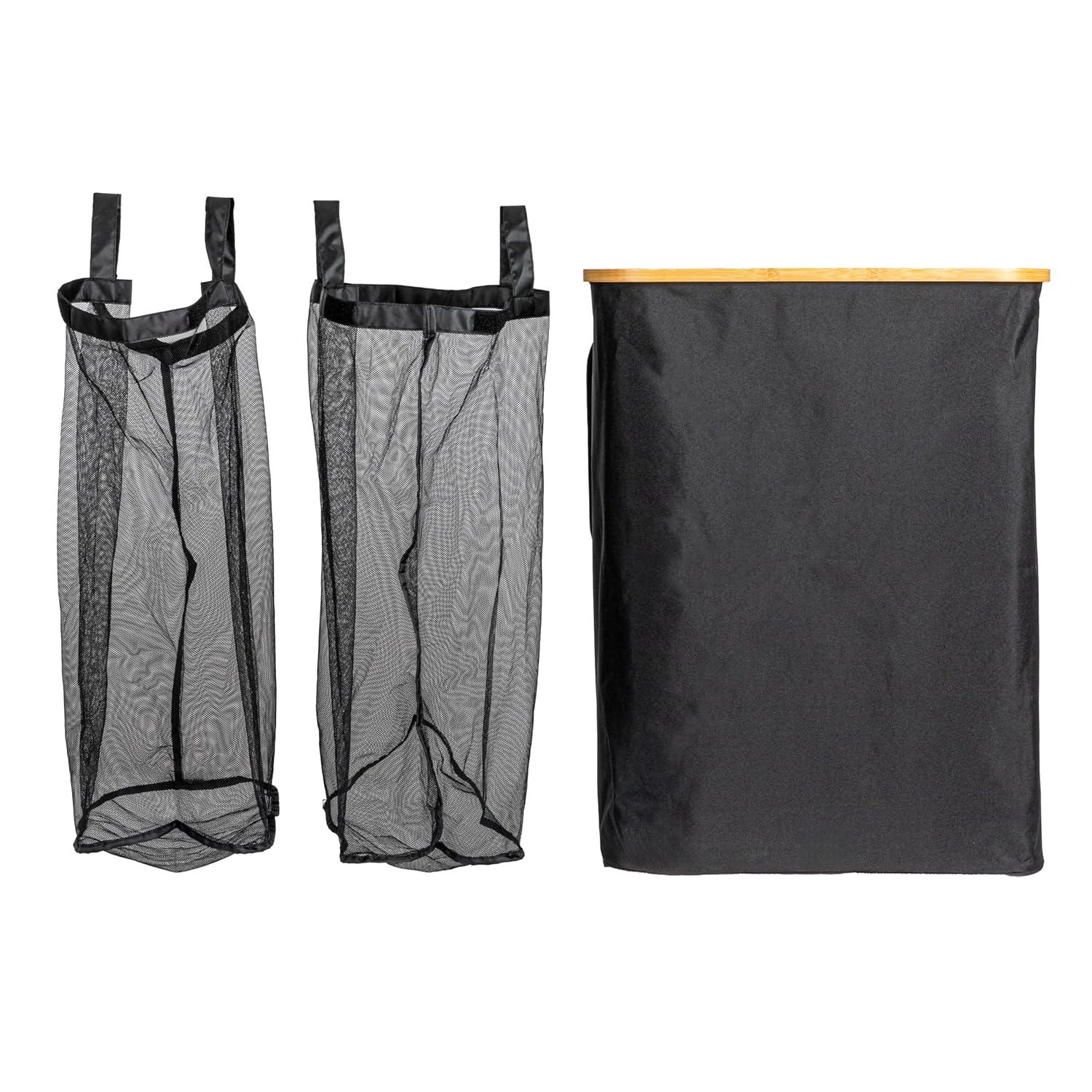 Household Essentials Sleek Laundry Hamper With Dual Mesh Liners And Lid