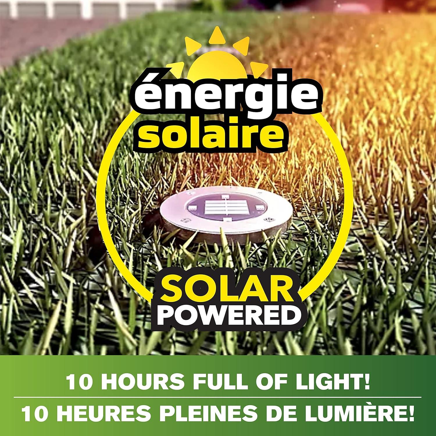 Bell + Howell Solar Powered Integrated LED Metal Disk Light Pack (Set of 4) (Set of 4)