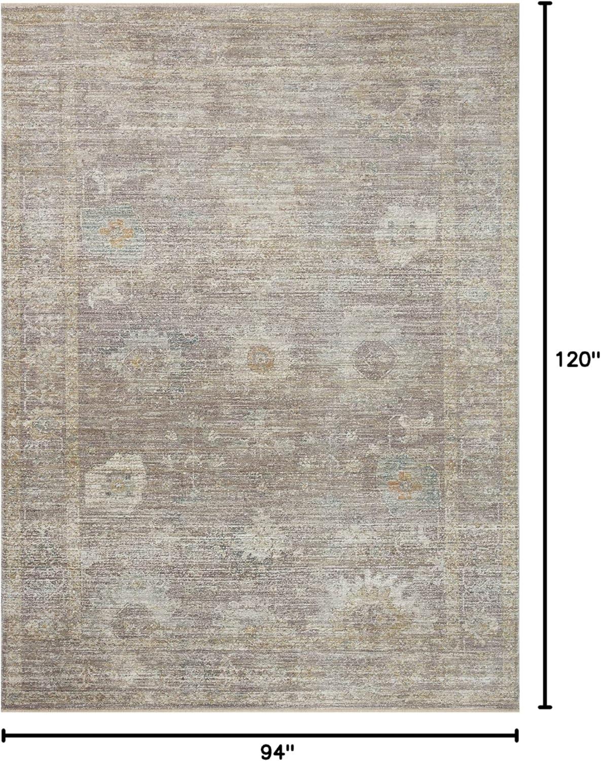 Gray Floral 8' x 10' Synthetic Area Rug