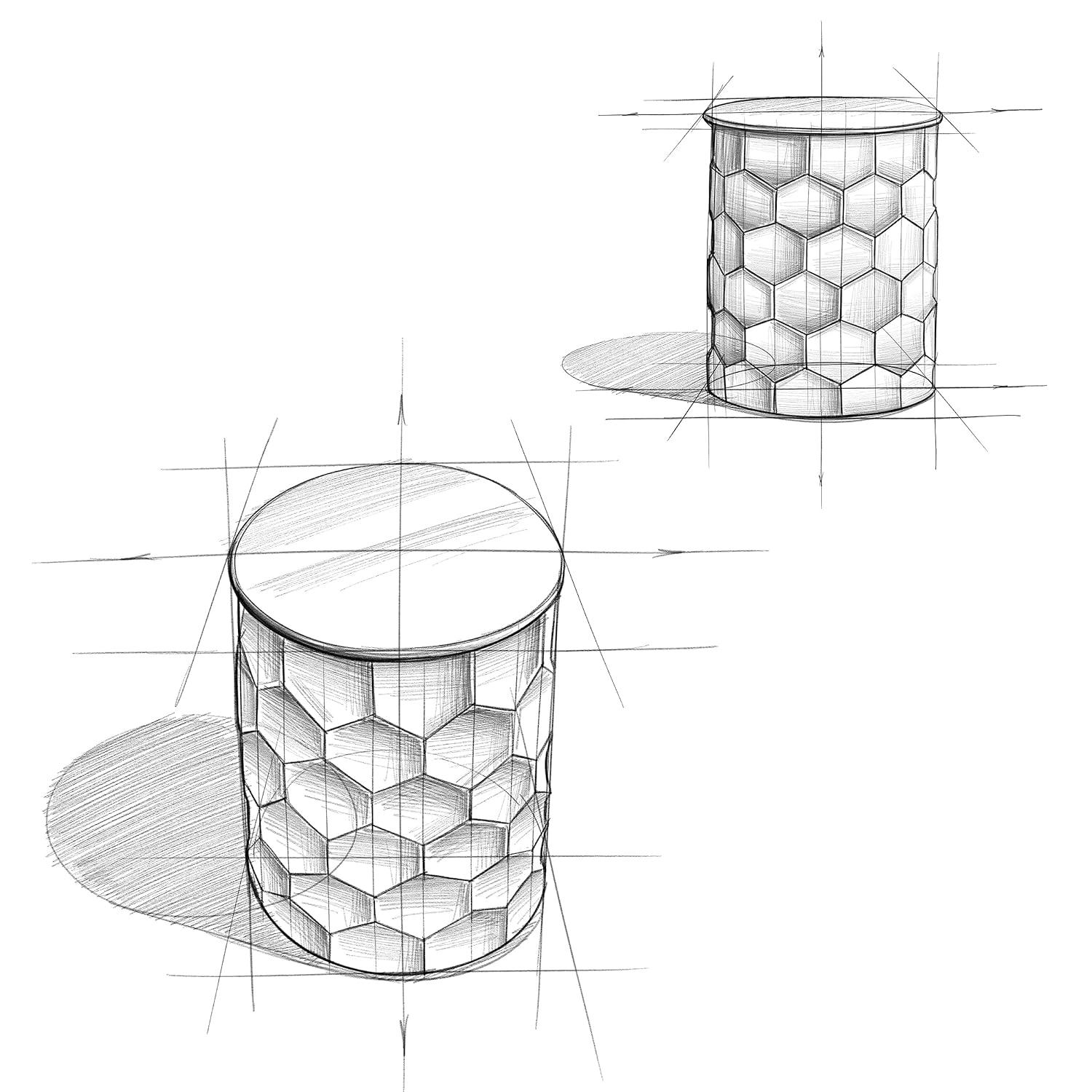 Simpli Home Whitney 17"W Metal Industrial End Table with Storage and Honeycomb Design, Assembled