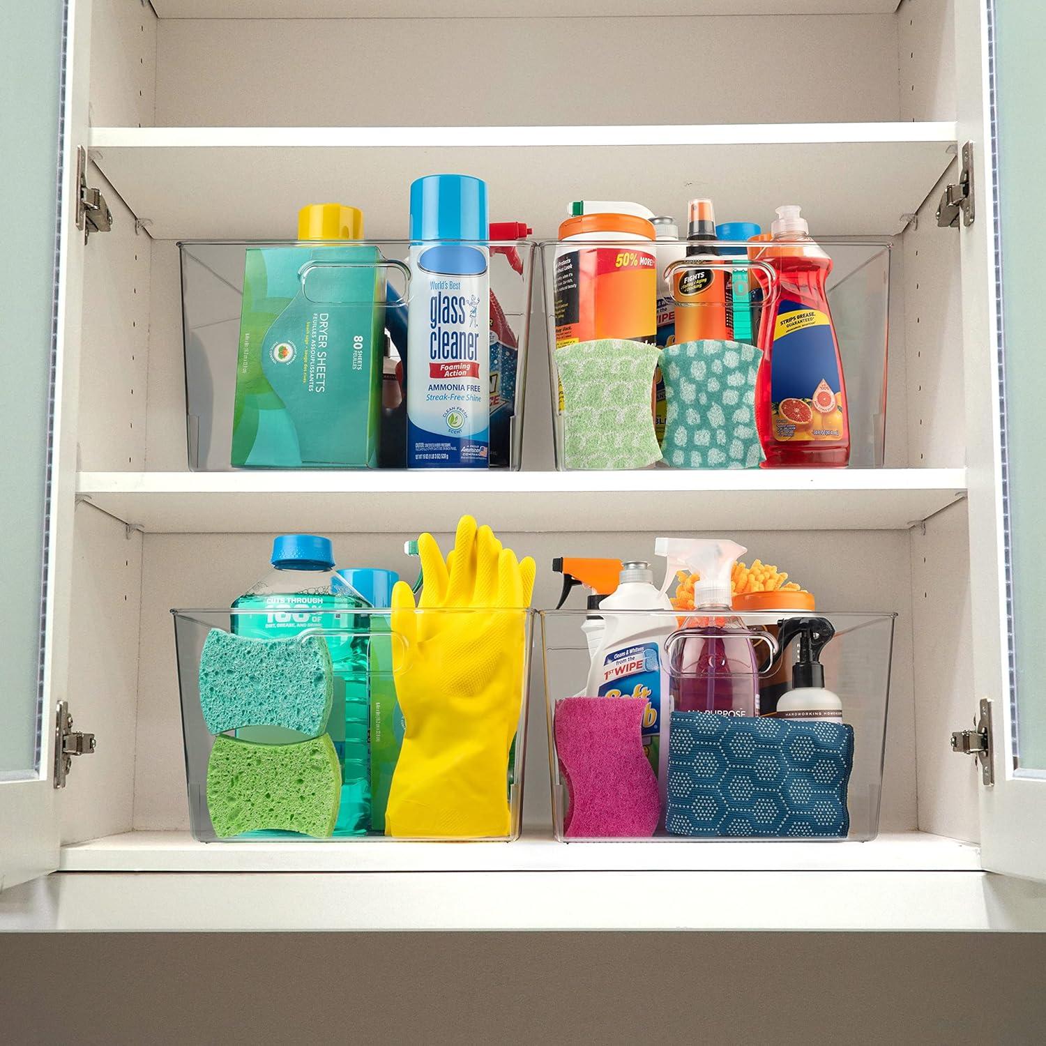 ClearSpace Plastic Storage Bins - 4 Pack Pantry Organization Bins