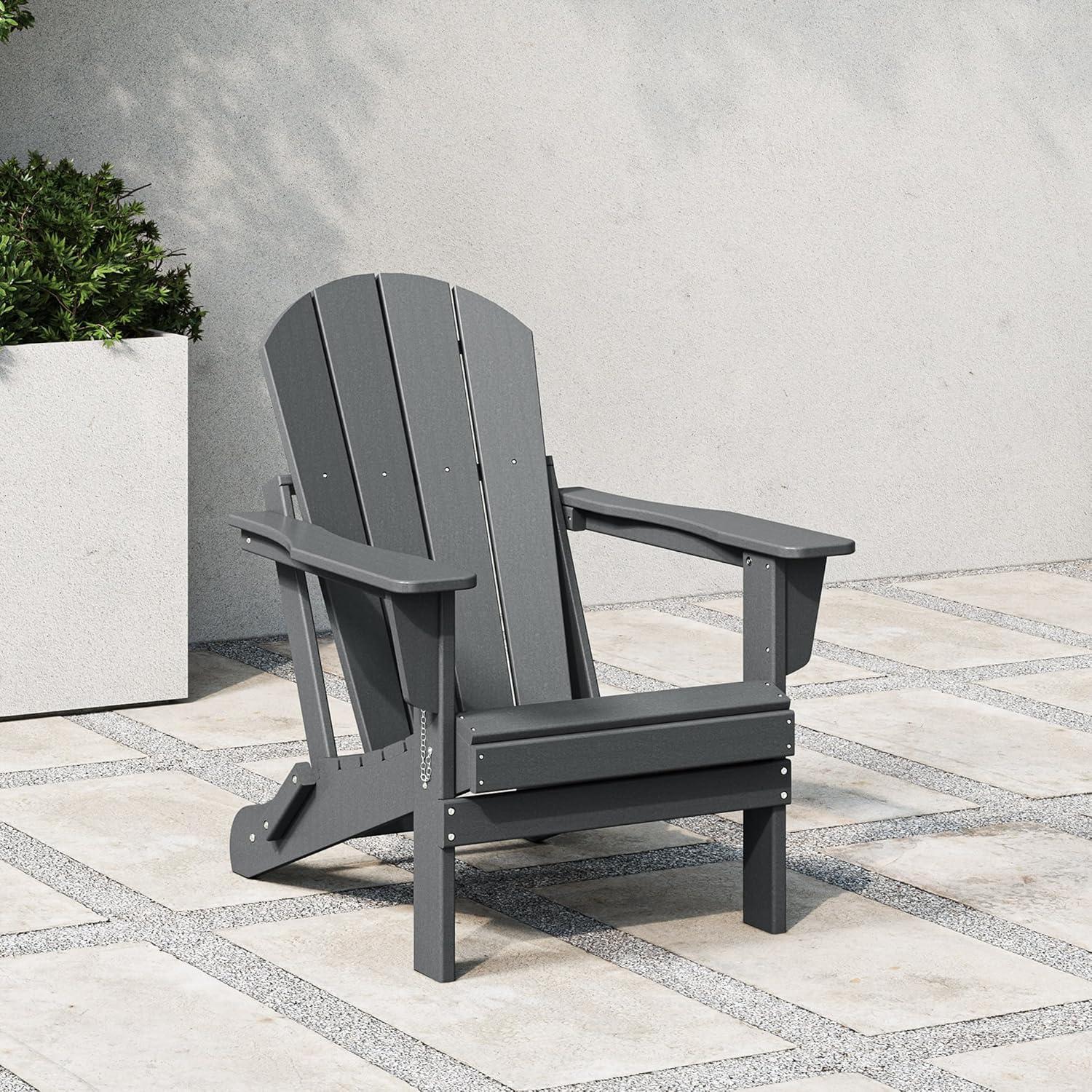 WestinTrends Malibu HDPE Outdoor Patio Folding Poly Adirondack Chair