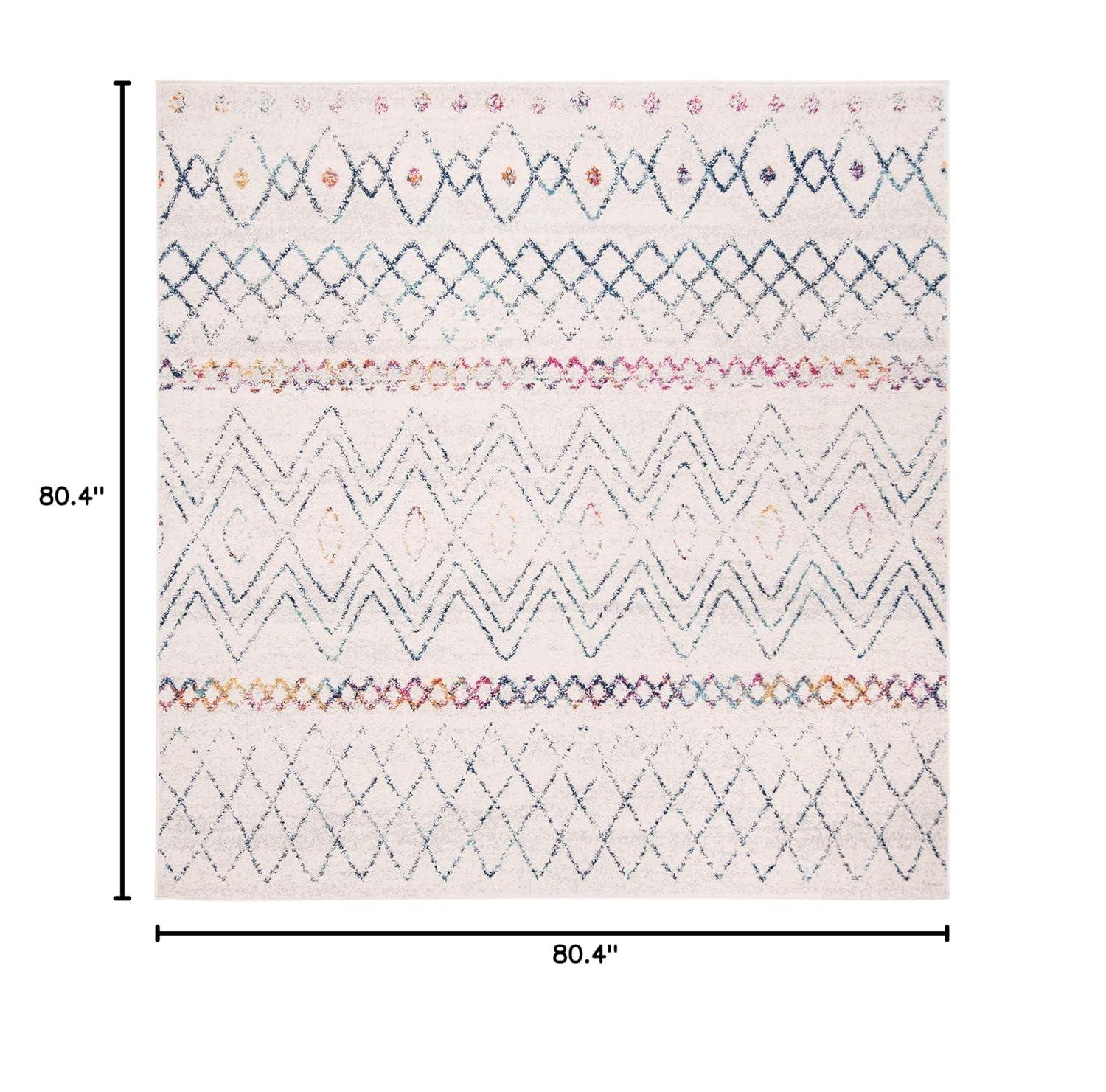 Madison 700 MAD798 Power Loomed Indoor Area Rug - Ivory/Dark Blue - 6'7"x6'7" - Safavieh
