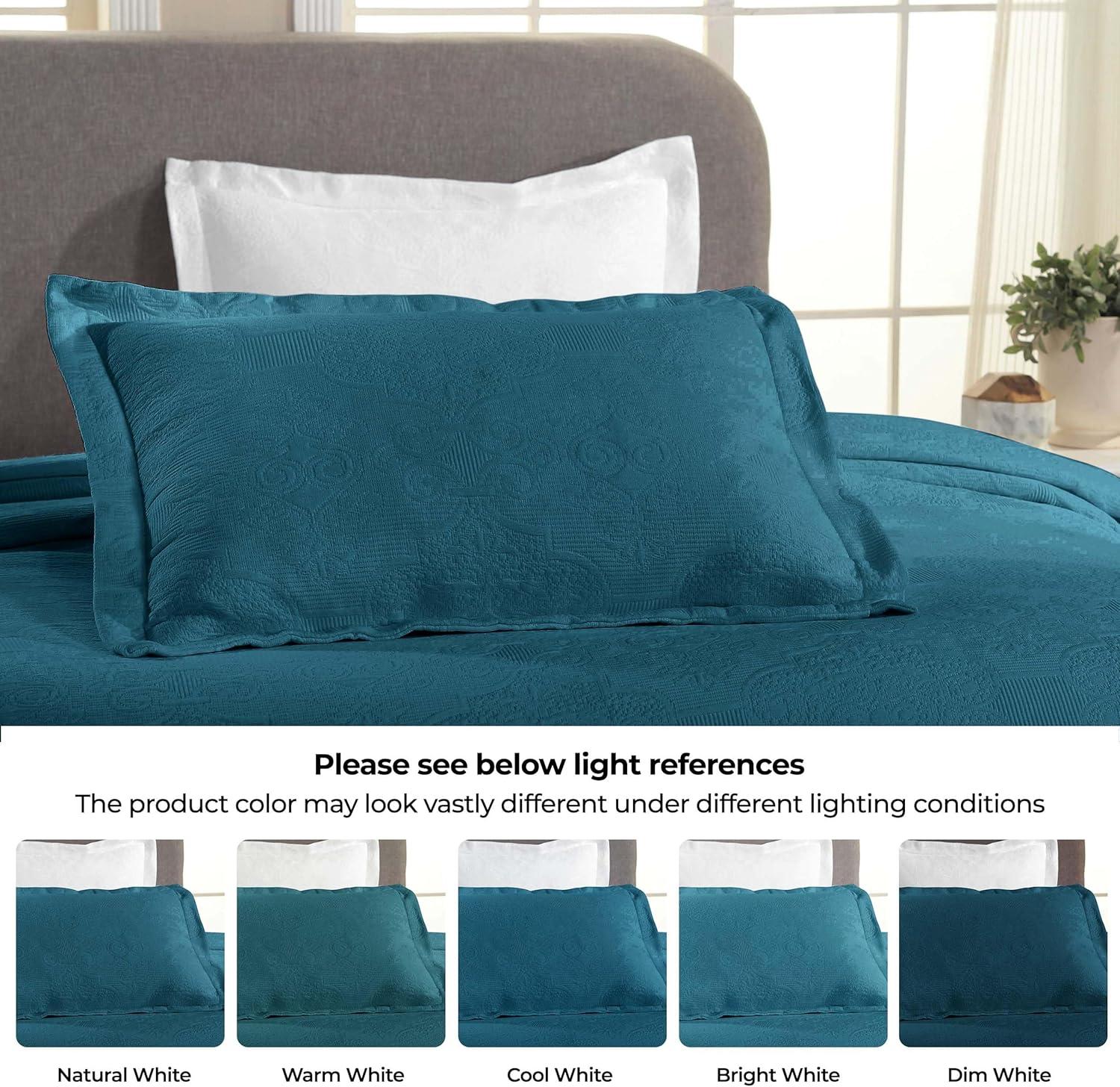 Superior Superior Florin Matelasse Jacquard Scrolling Medallion Cotton Bedspread Set With Pillow Shams