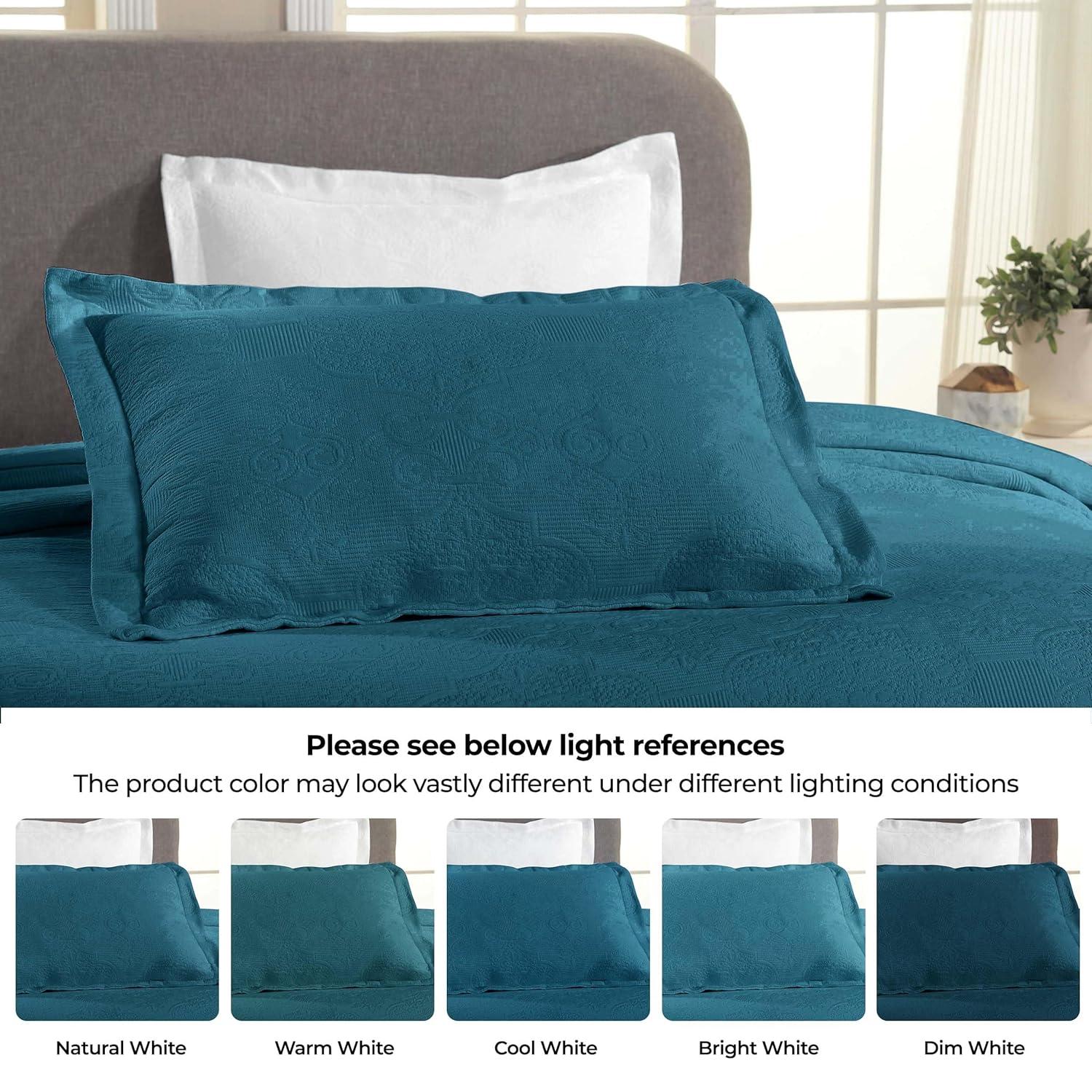 Superior Superior Florin Matelasse Jacquard Scrolling Medallion Cotton Bedspread Set With Pillow Shams