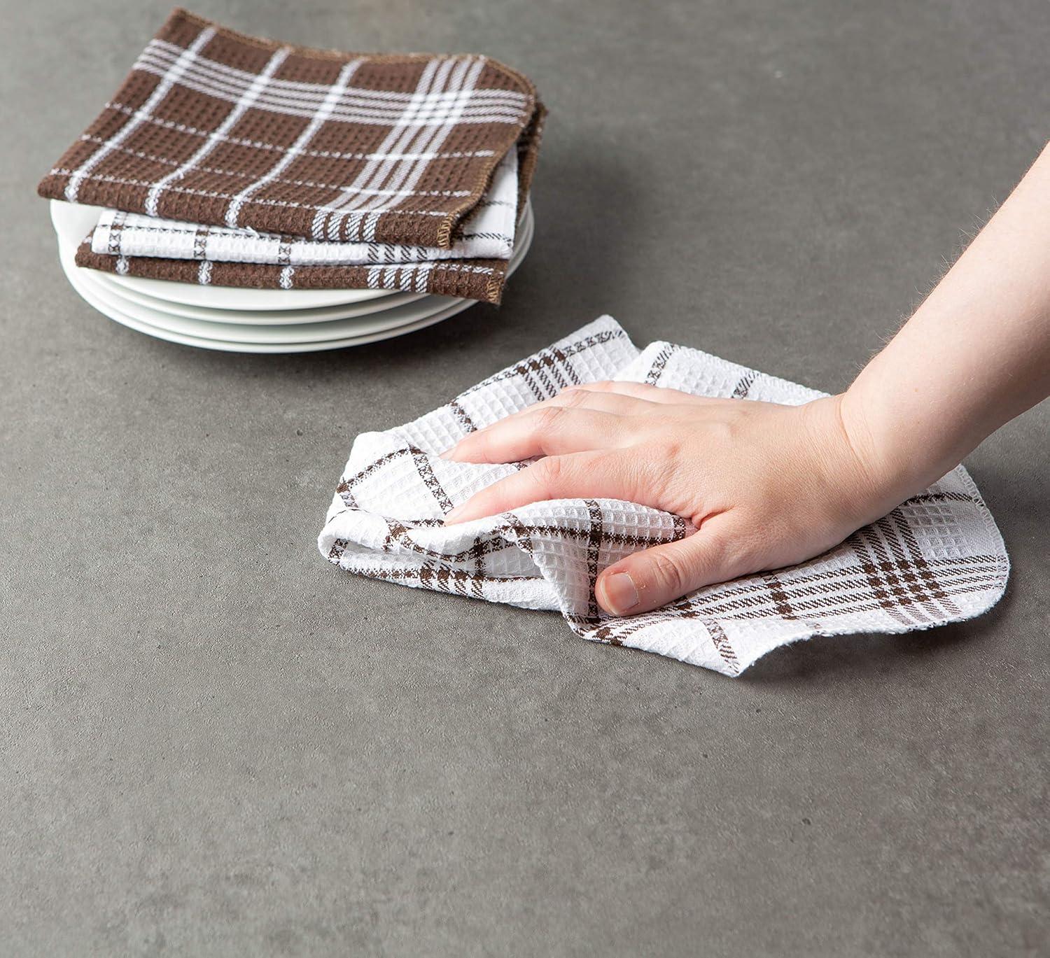 Design Imports  Mocha Waffle Weave Dishcloth - Set of 12