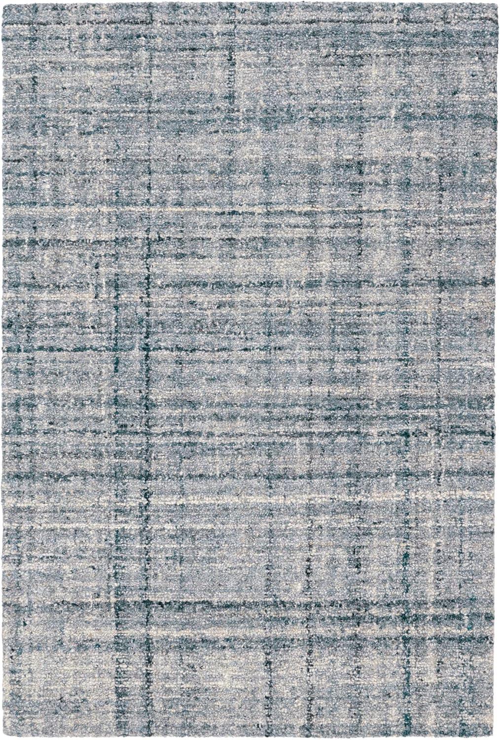Harris Blue/Brown Hand Micro Hooked Wool Rug