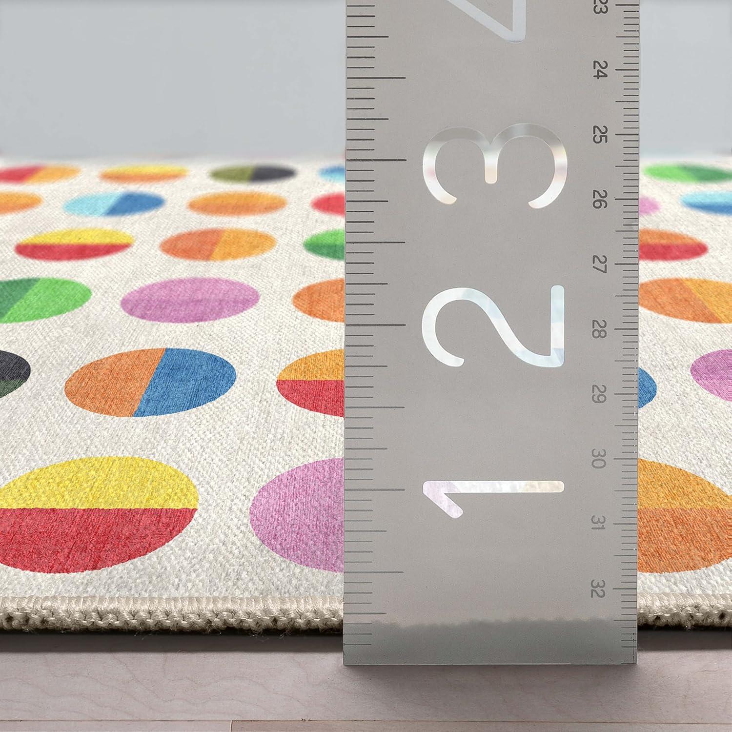 Crayola Modern Split Dots Bright Multi Color Area Rug