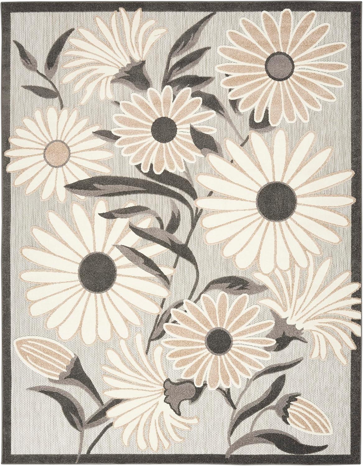 Nourison Aloha Daisy Flower Flatweave Outdoor Rug