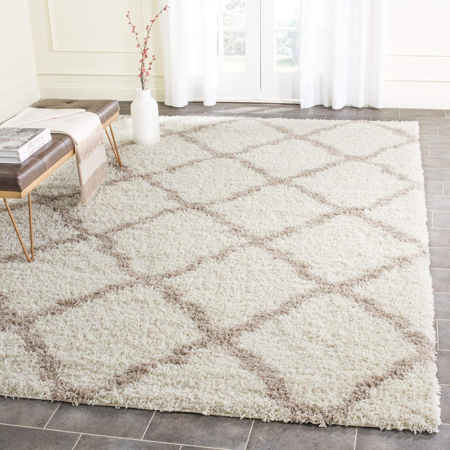 Dallas Shag SGD257 Power Loomed Indoor Area Rug - Ivory/Beige - 8'x10' - Safavieh.