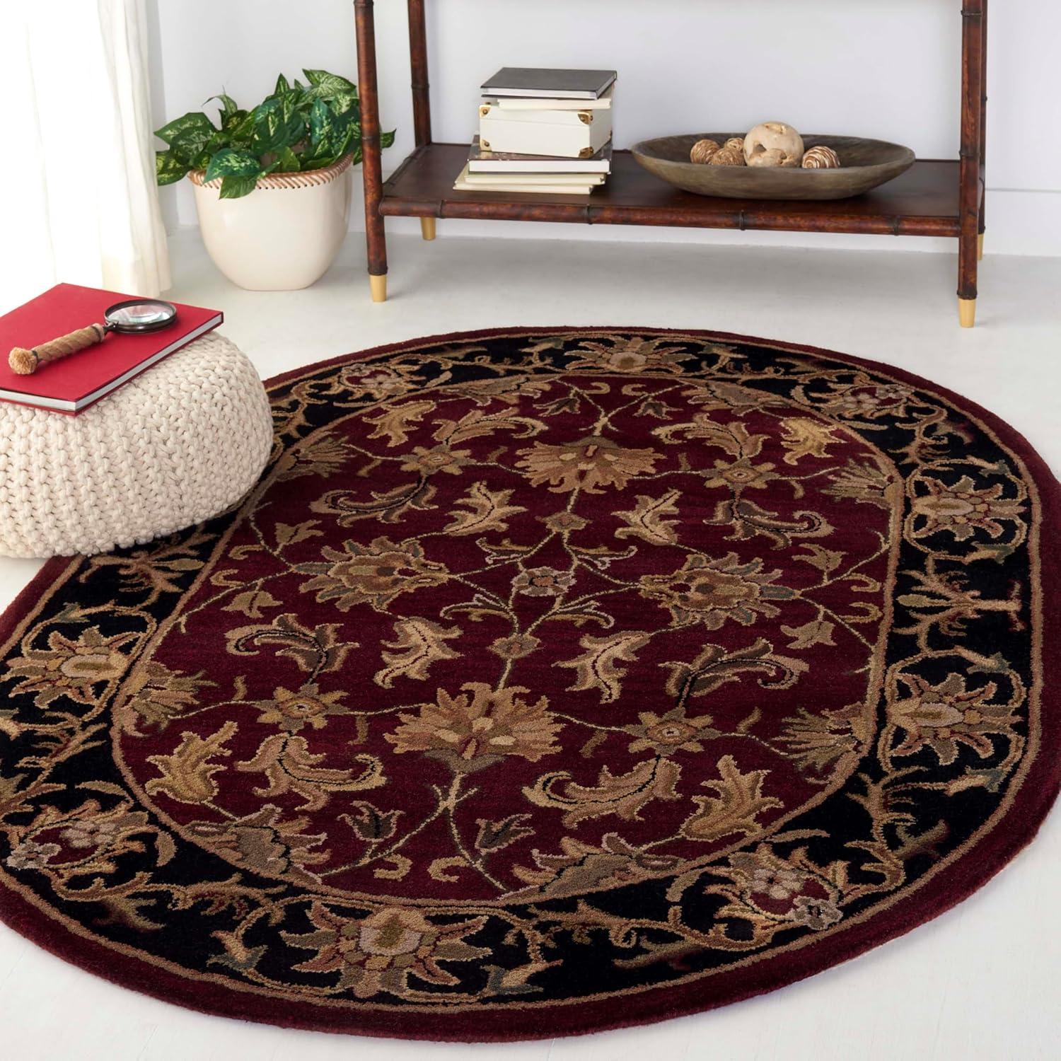 Heritage HG628 Hand Tufted Area Rug - Red/Ivory - 7'6"x9'6" Oval - Safavieh.