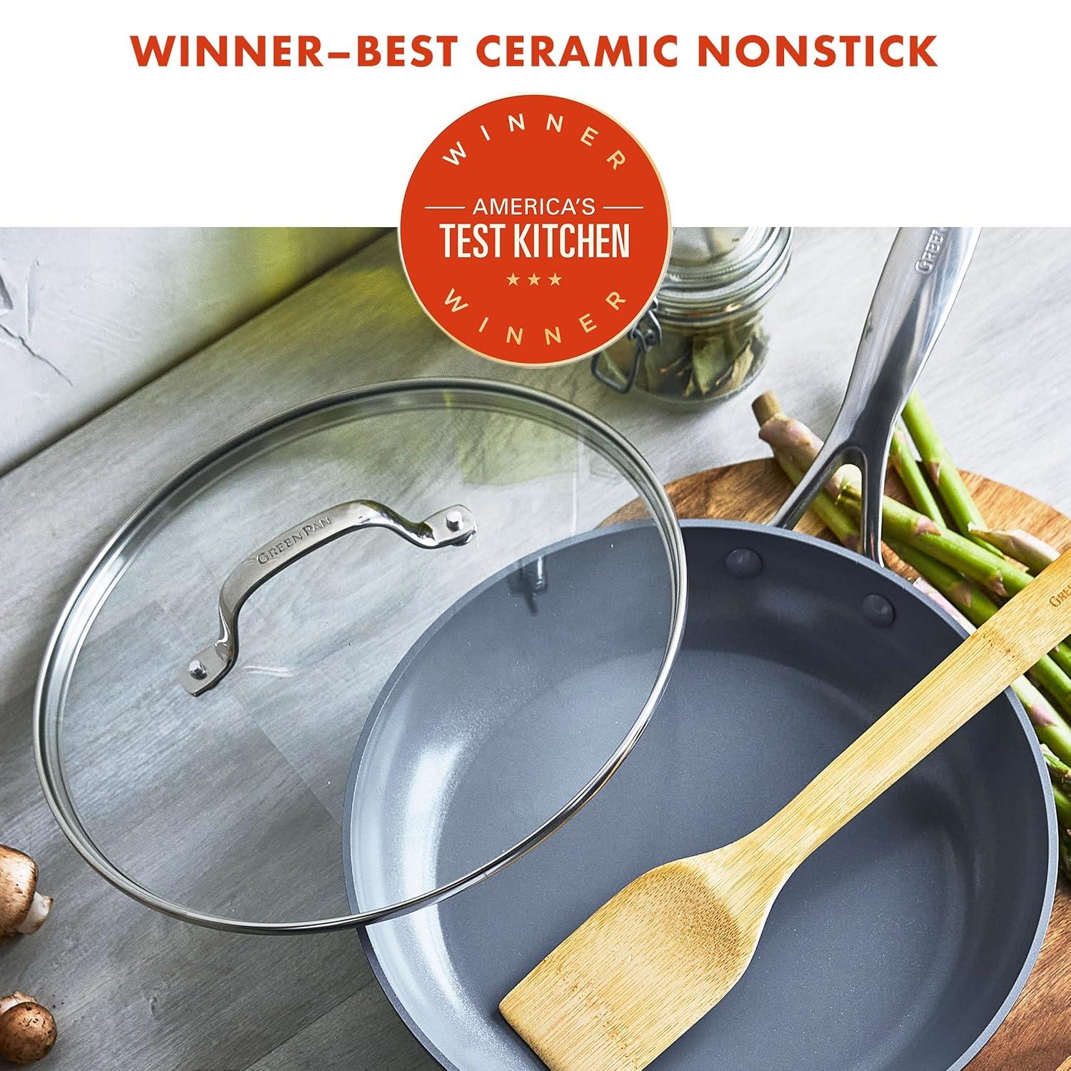 GreenPan GreenPan Valencia Pro Healthy Ceramic Nonstick 10" Frying Pan with Lid