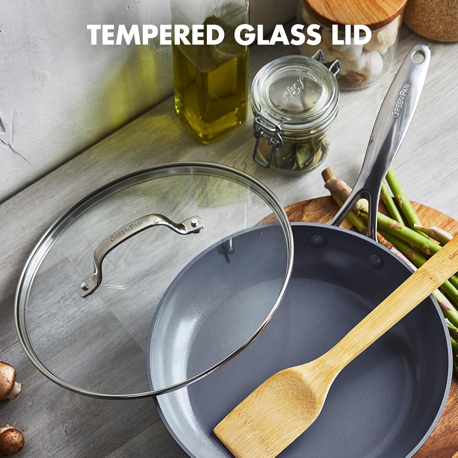 GreenPan GreenPan Valencia Pro Healthy Ceramic Nonstick 10" Frying Pan with Lid