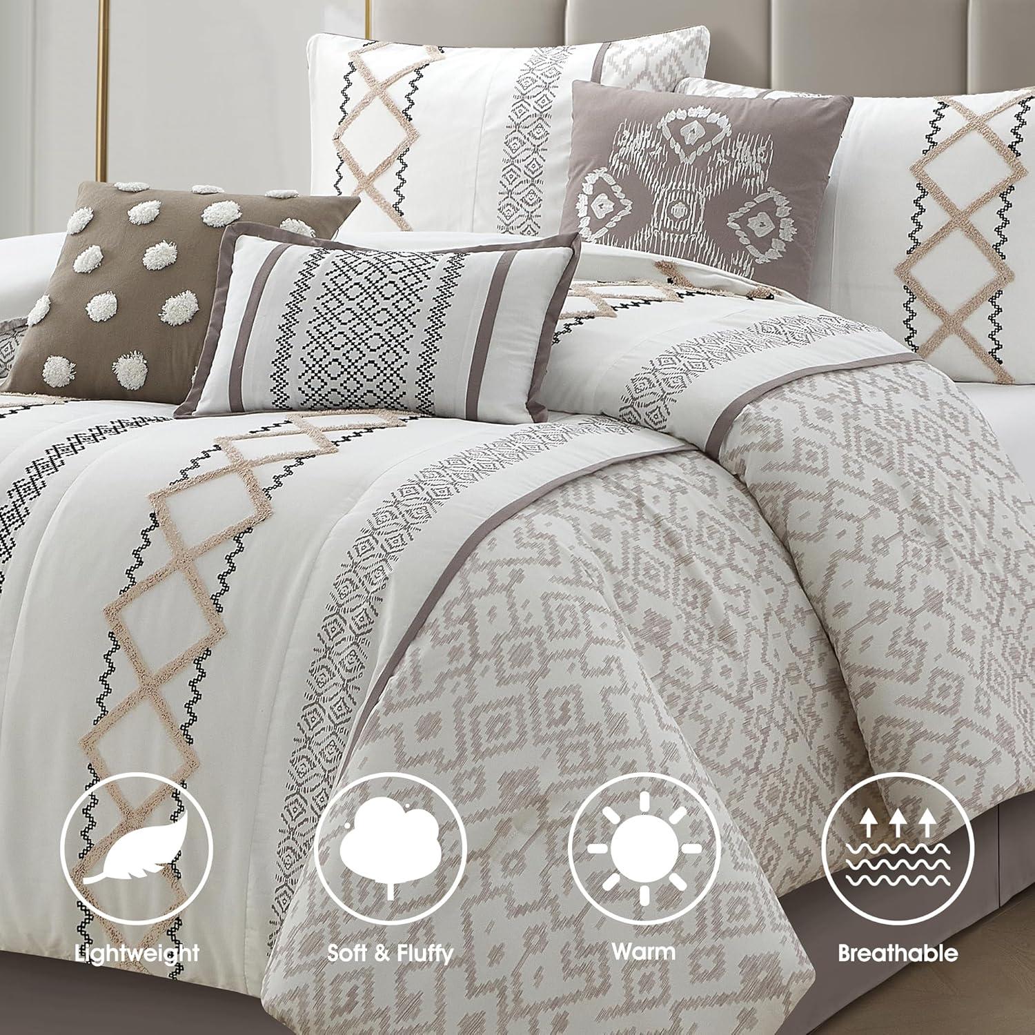 Nanshing America, Inc Anthony Microfiber 7 Piece Comforter Set