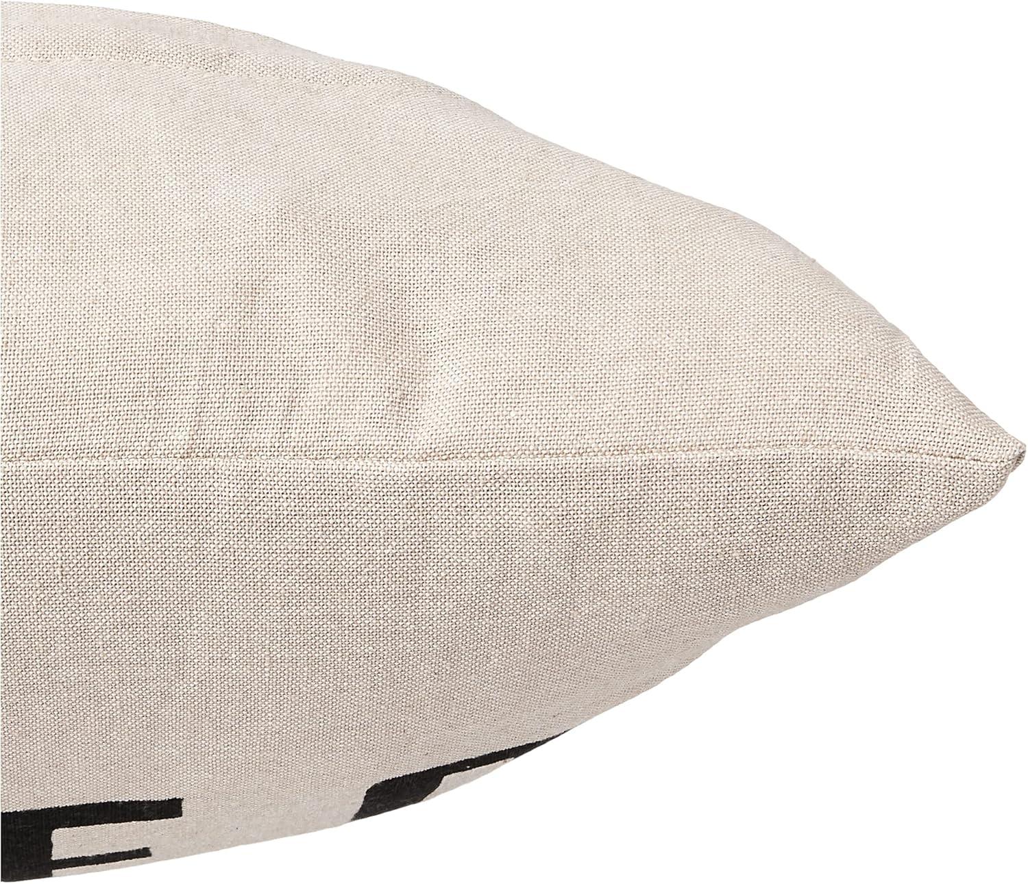 Creative Co-Op Cotton Lumbar Pillow with "Reserved For The Dog" Design, Natural and Black